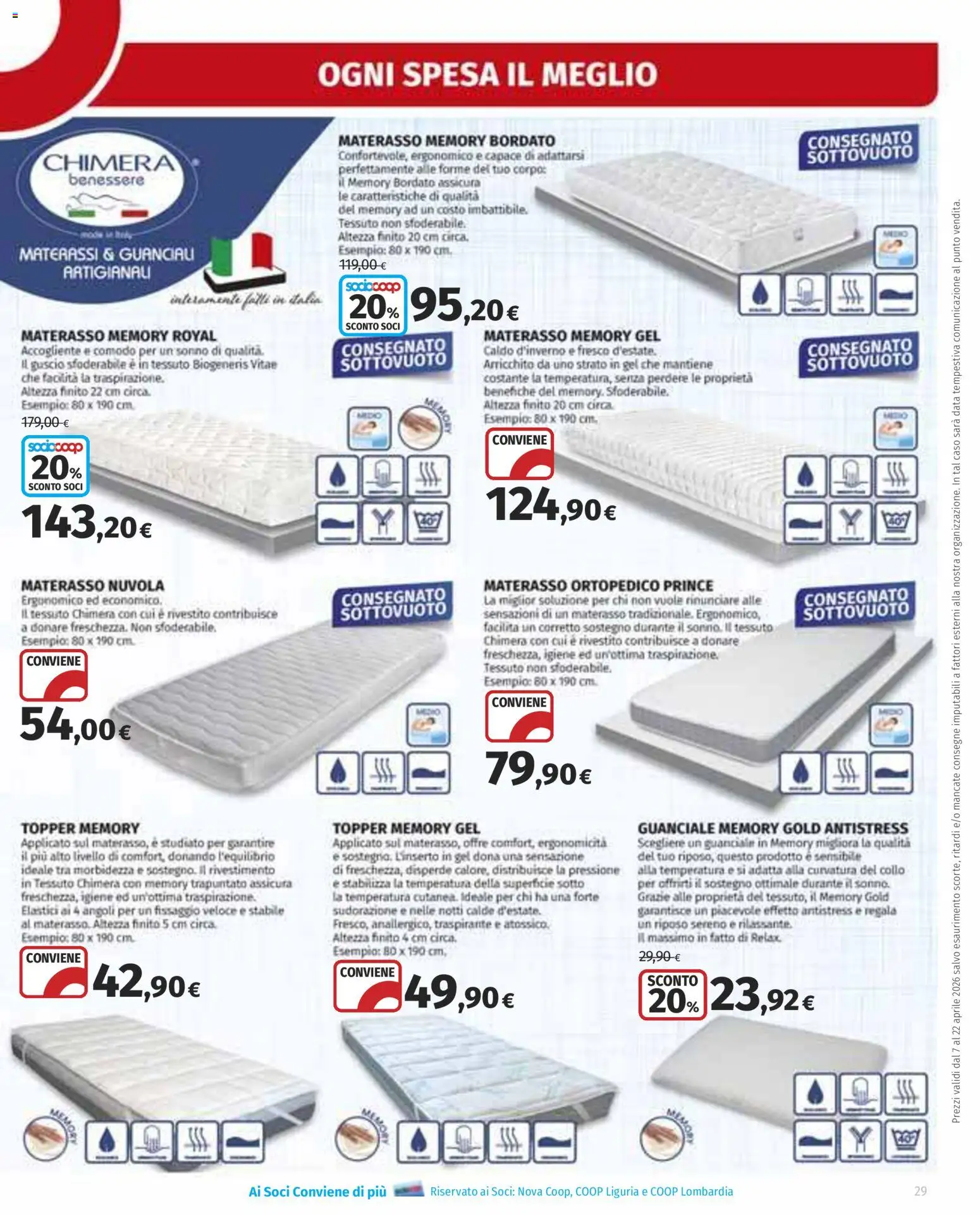 Volantino Ipercoop del 07.04.2026 | Pagina: 29 | Prodotti: Data, Materasso, Elastici, Guanciale