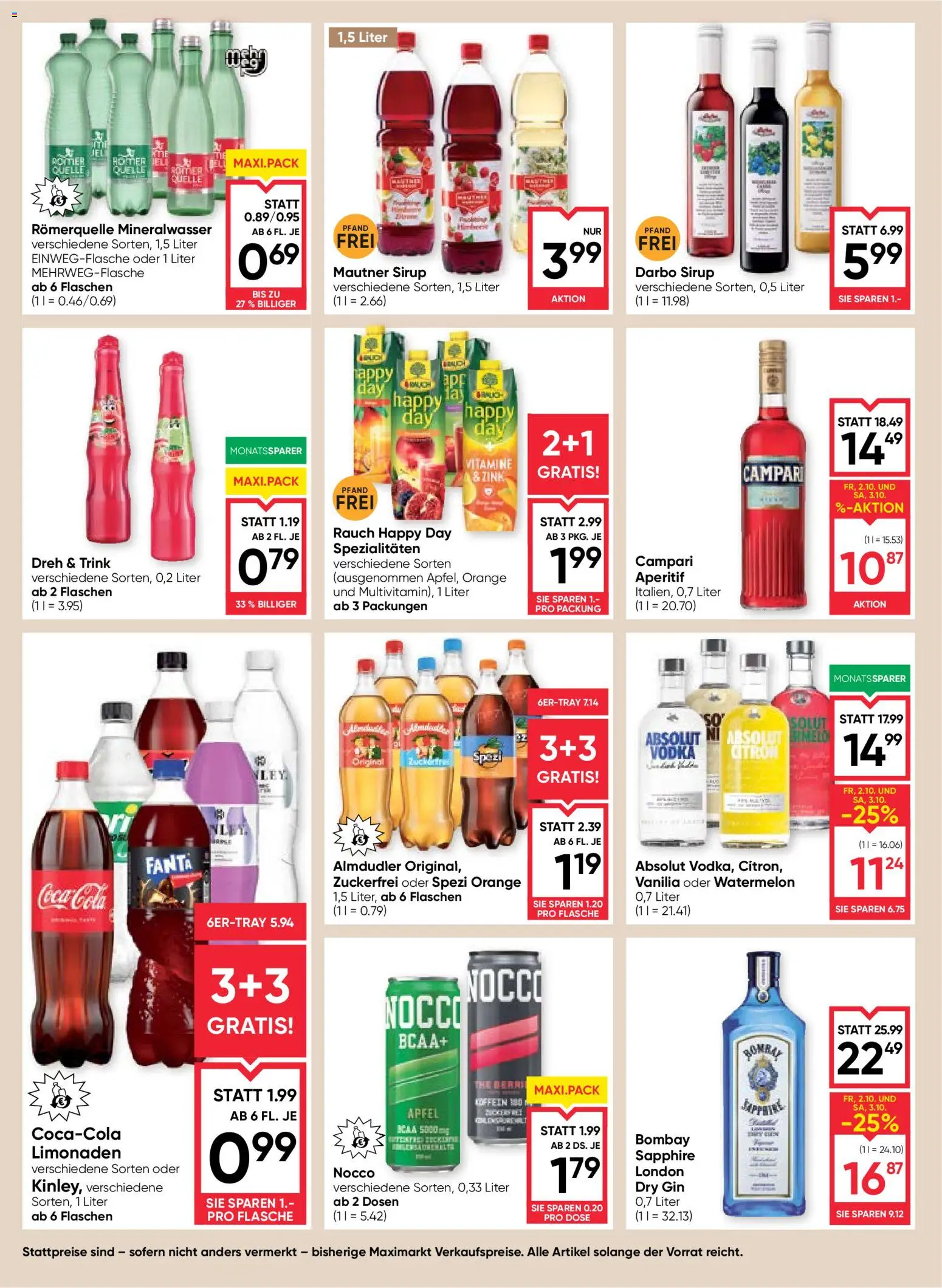 Maximarkt maxi.wochenende gültig ab 01.10.2026 | Seite: 12 | Produkte: Gin, Campari, Fanta, Äpfel