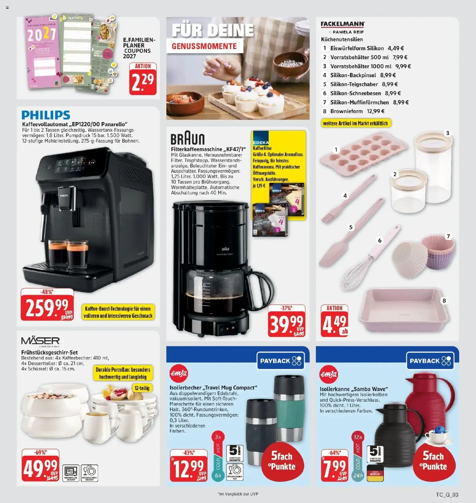 Edeka Prospekt Eislingen (ab 28.09.2026) » Angebote Online | Seite: 31 | Produkte: Philips, Kaffeevollautomat, Filterkaffeemaschine