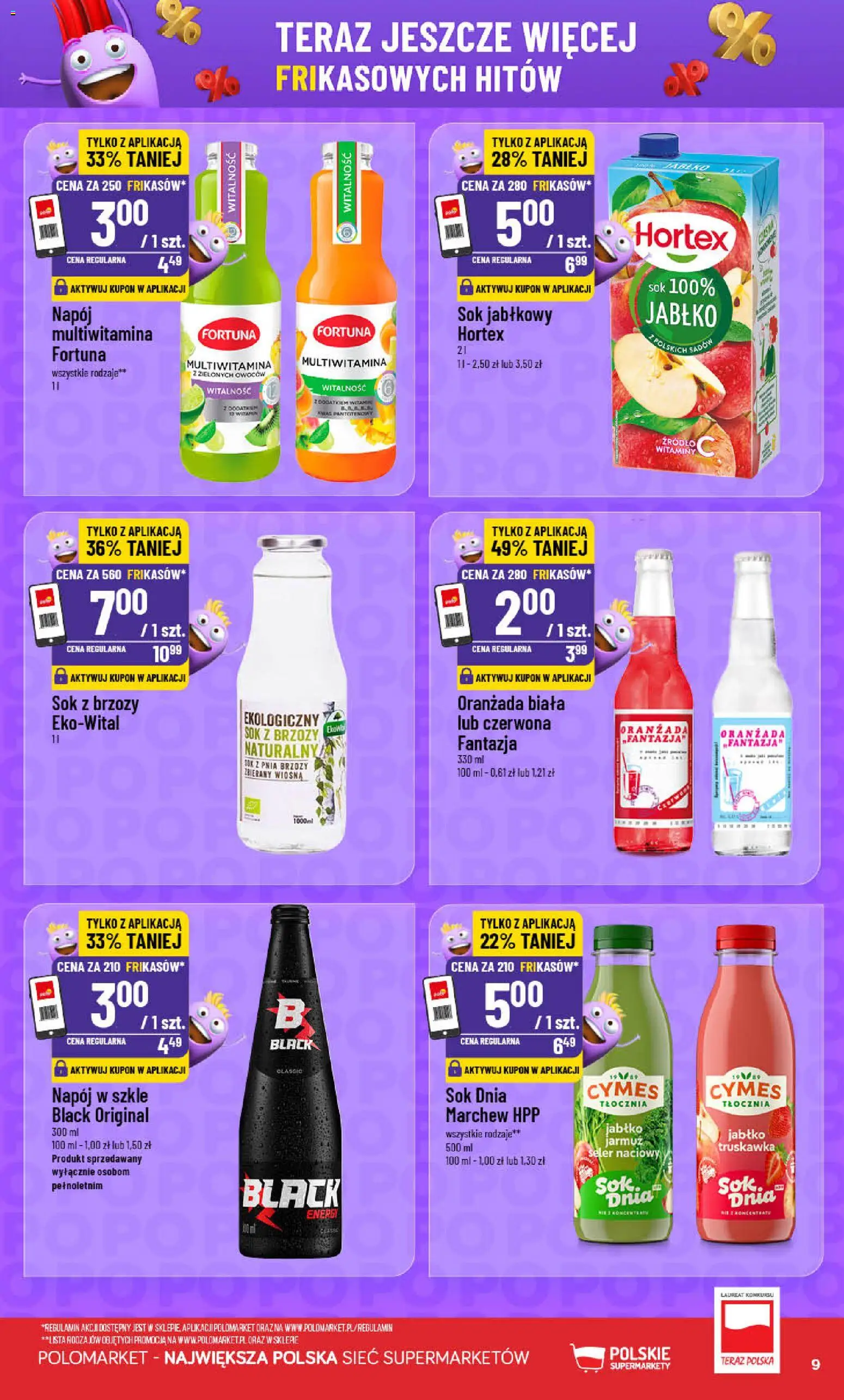 Nowa POLOmarket gazetka od jutra 21.10.2026 | Strona: 9 | Produkty: Oranżada, Wok, Sok jabłkowy, Seler naciowy