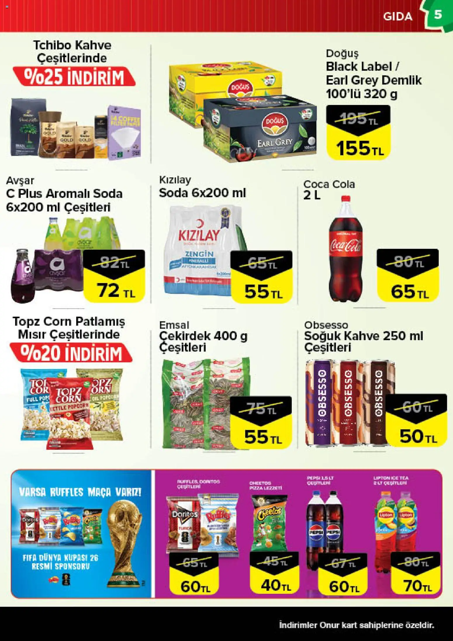 Onur Market Katalog - 16.06.2026 tarihinden itibaren geçerlidir | Sayfa: 5 | Ürünler: Soda, Mısır, Demlik, Ice tea