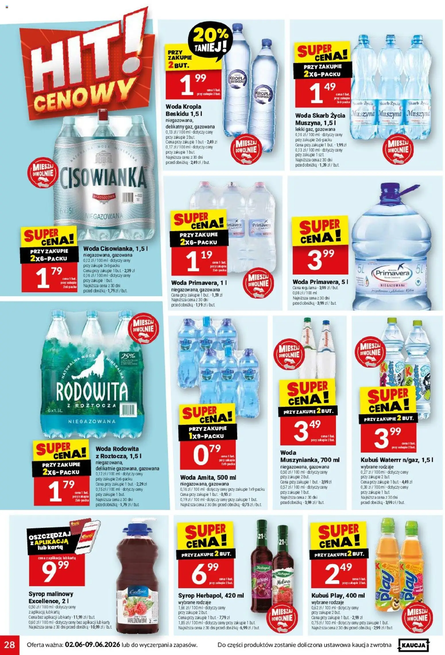 Twój Market gazetka od 02.06.2026 | Strona: 28 | Produkty: Karta, Syrop, Syrop malinowy, Woda