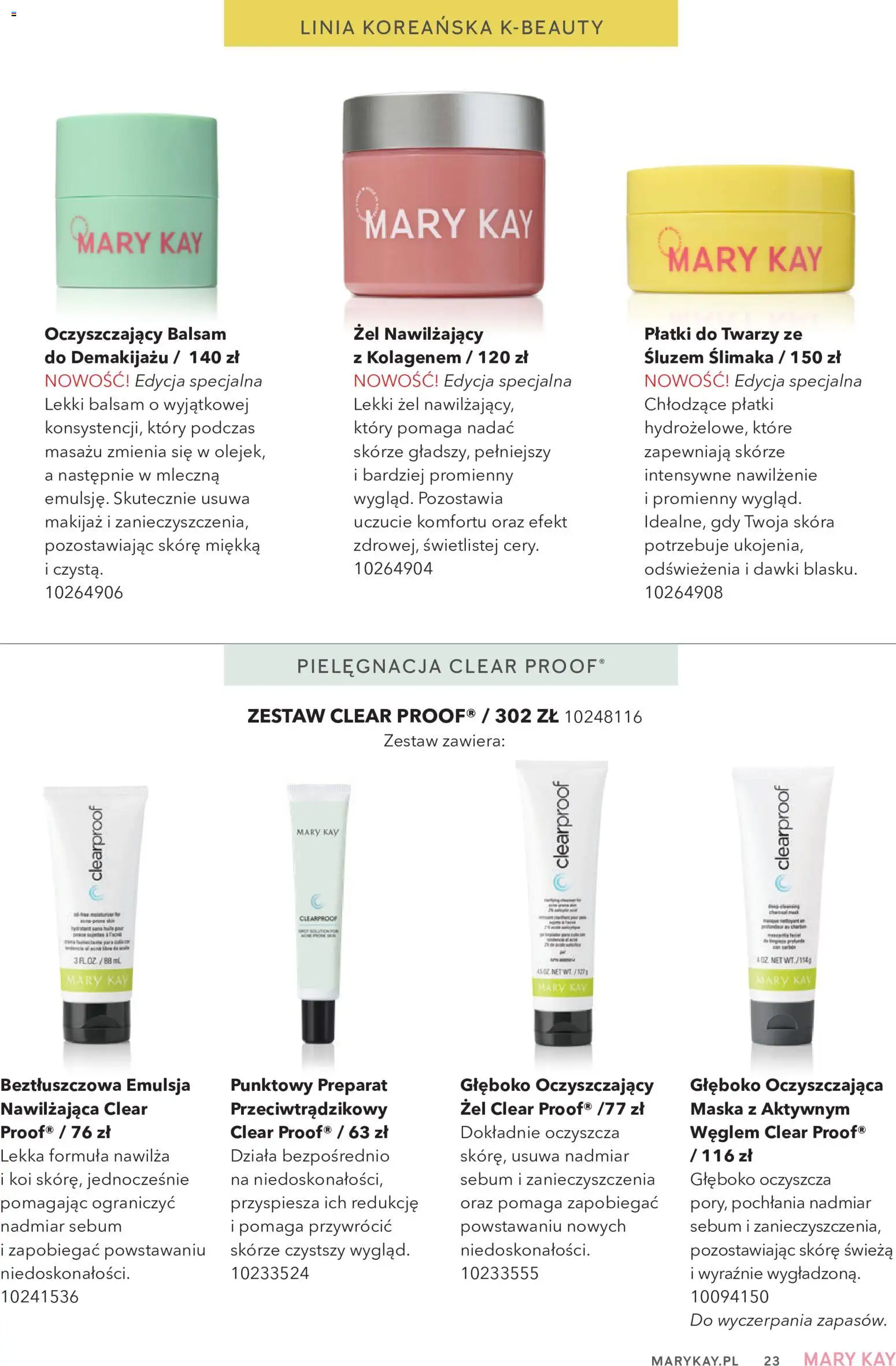Mary Kay Katalog od 05.10.2026 | Strona: 23 | Produkty: Makijaż, Żel nawilżający, Maska, Płatki