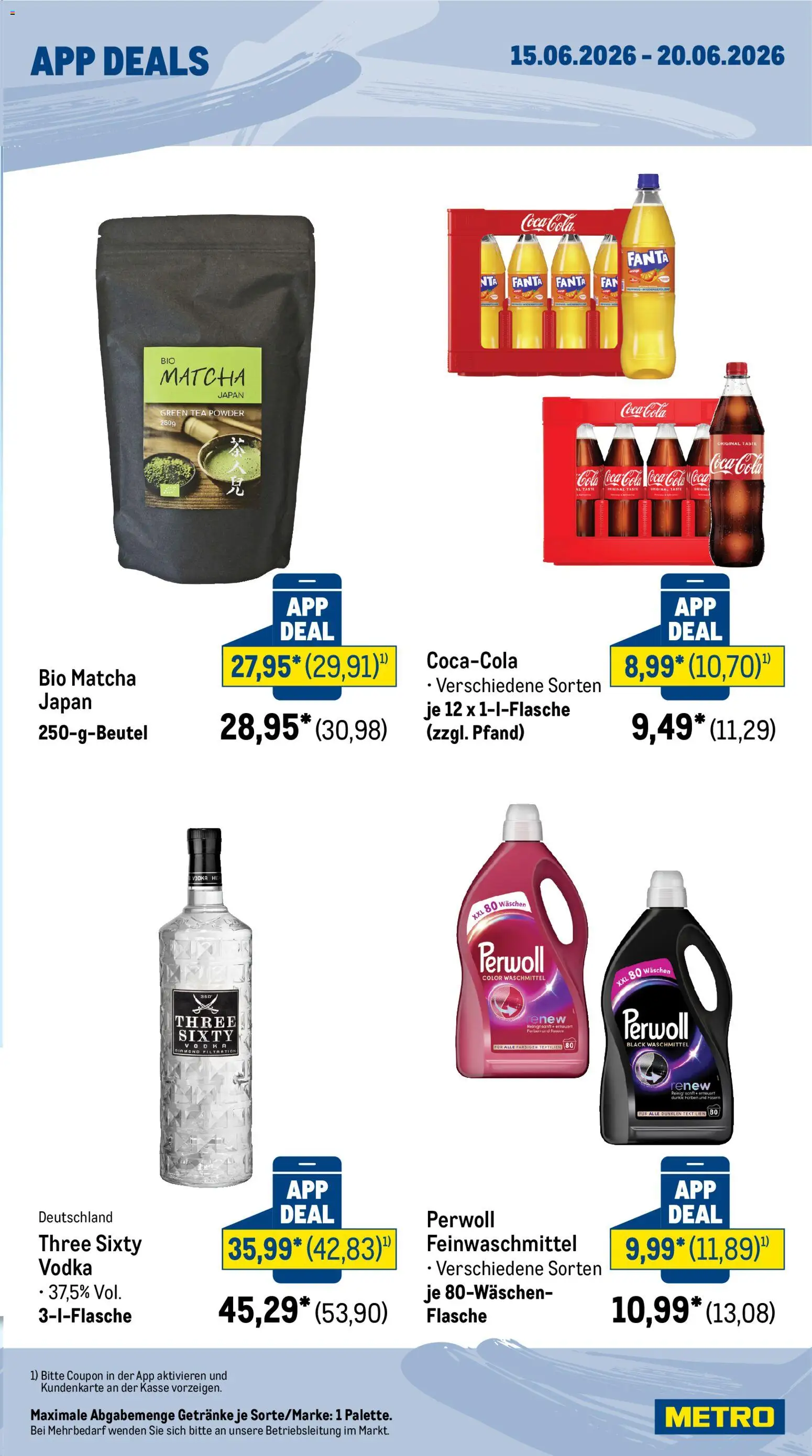 Metro App Deals – gültig ab 15.06.2026 | Seite: 3 | Produkte: Coca cola, Fanta, Cola, Waschmittel