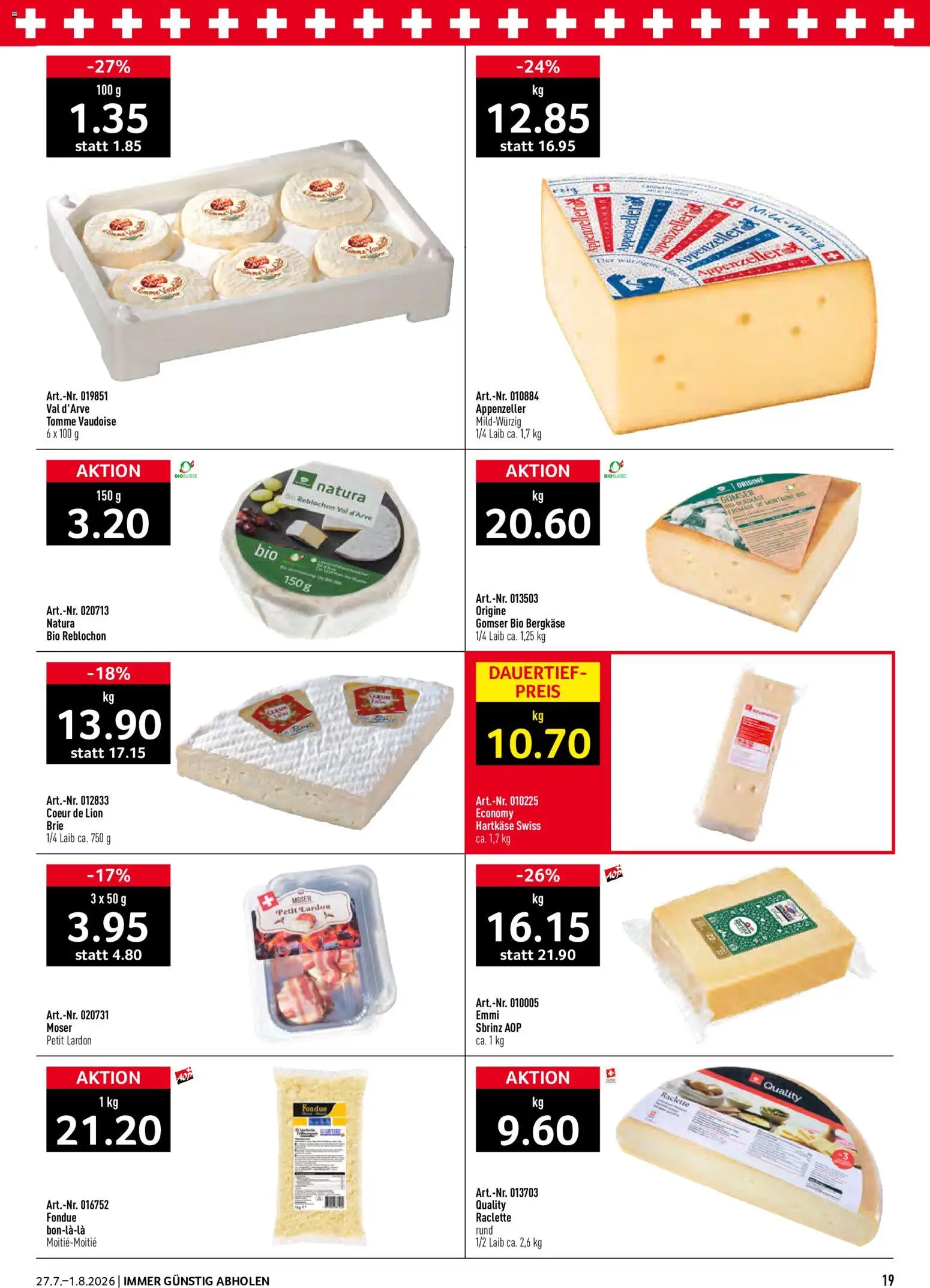 Prodega aktionen – gültig ab 27.07.2026 | Seite: 19 | Produkte: Raclette, Fondue