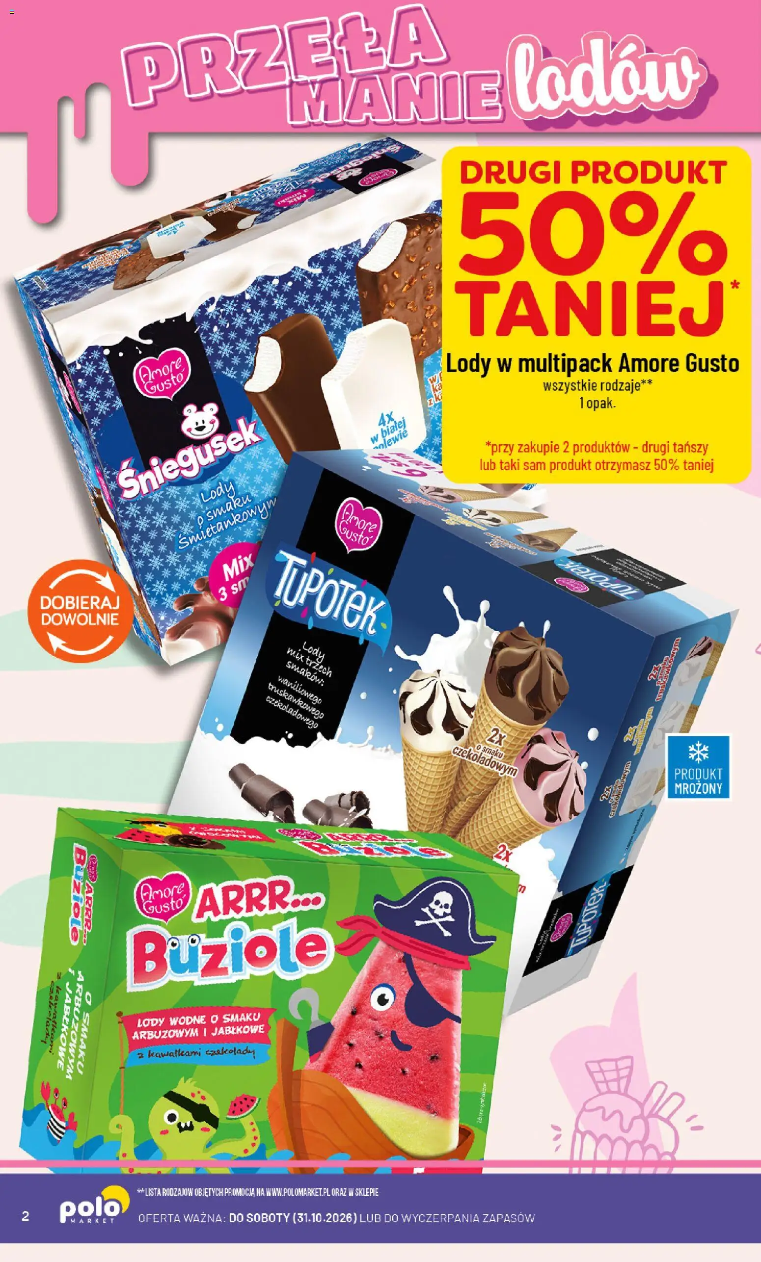 Nowa POLOmarket gazetka od jutra 14.10.2026 | Strona: 2 | Produkty: Czekolady, Lody