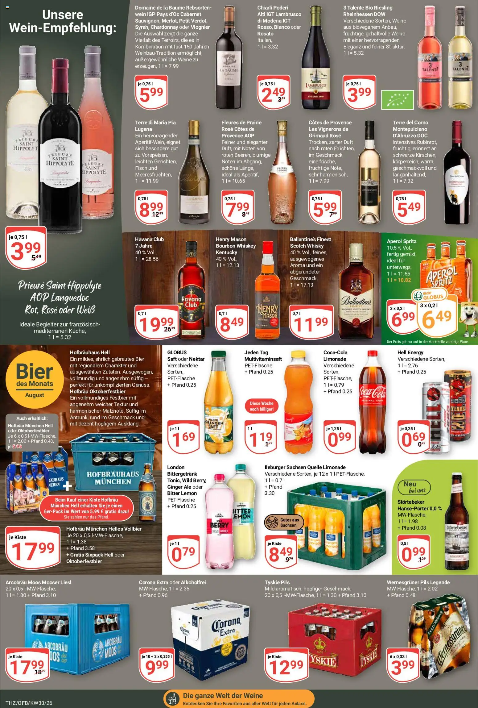 Globus Prospekt Theißen – gültig ab 10.08.2026 | Seite: 20 | Produkte: Energy, Pils, Fisch, Bourbon