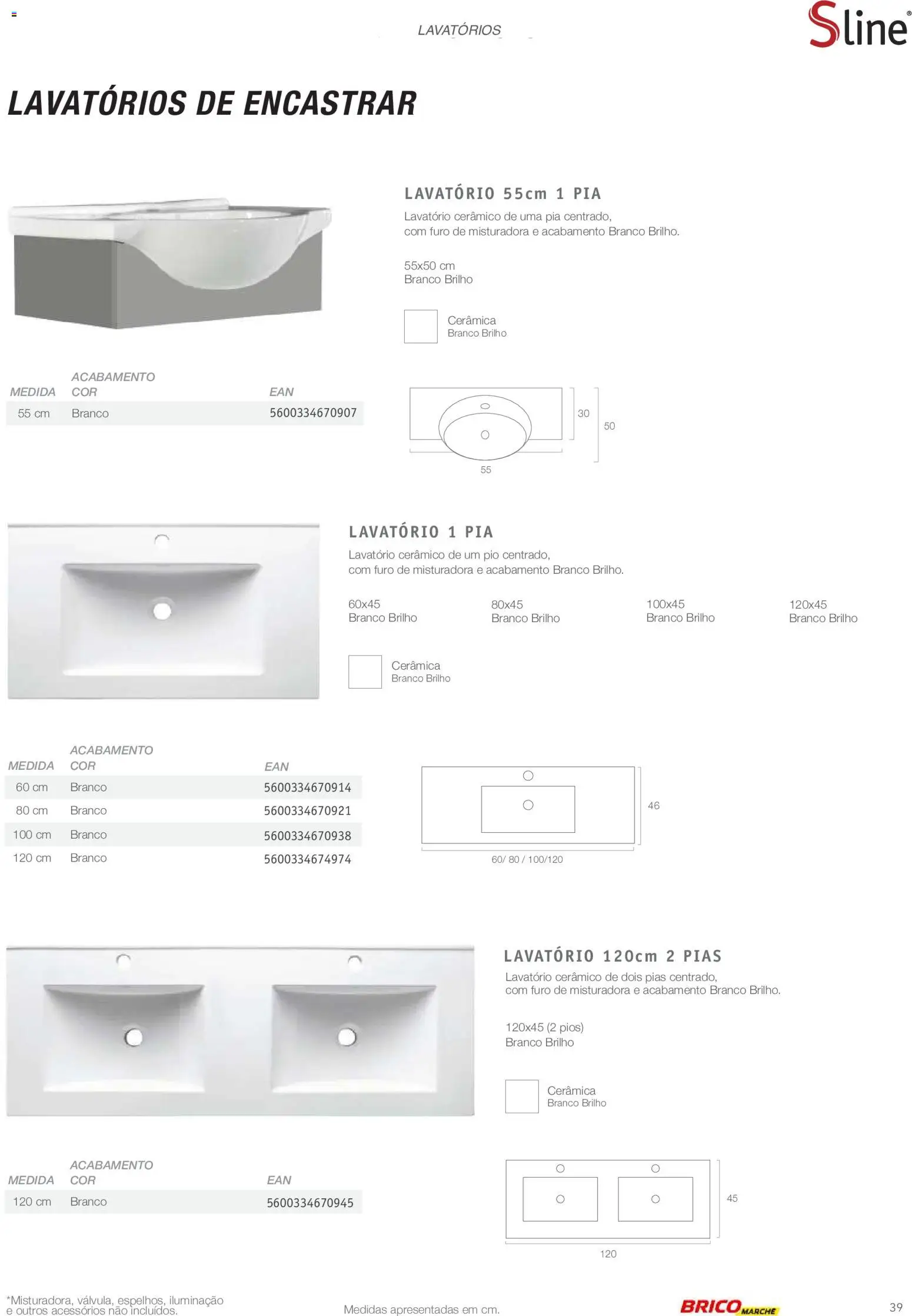 BricoMarché Catálogo de Inspiração Banho │ válido de 15/06/2026 | Página: 39 | Produtos: Iluminação, Lavatório