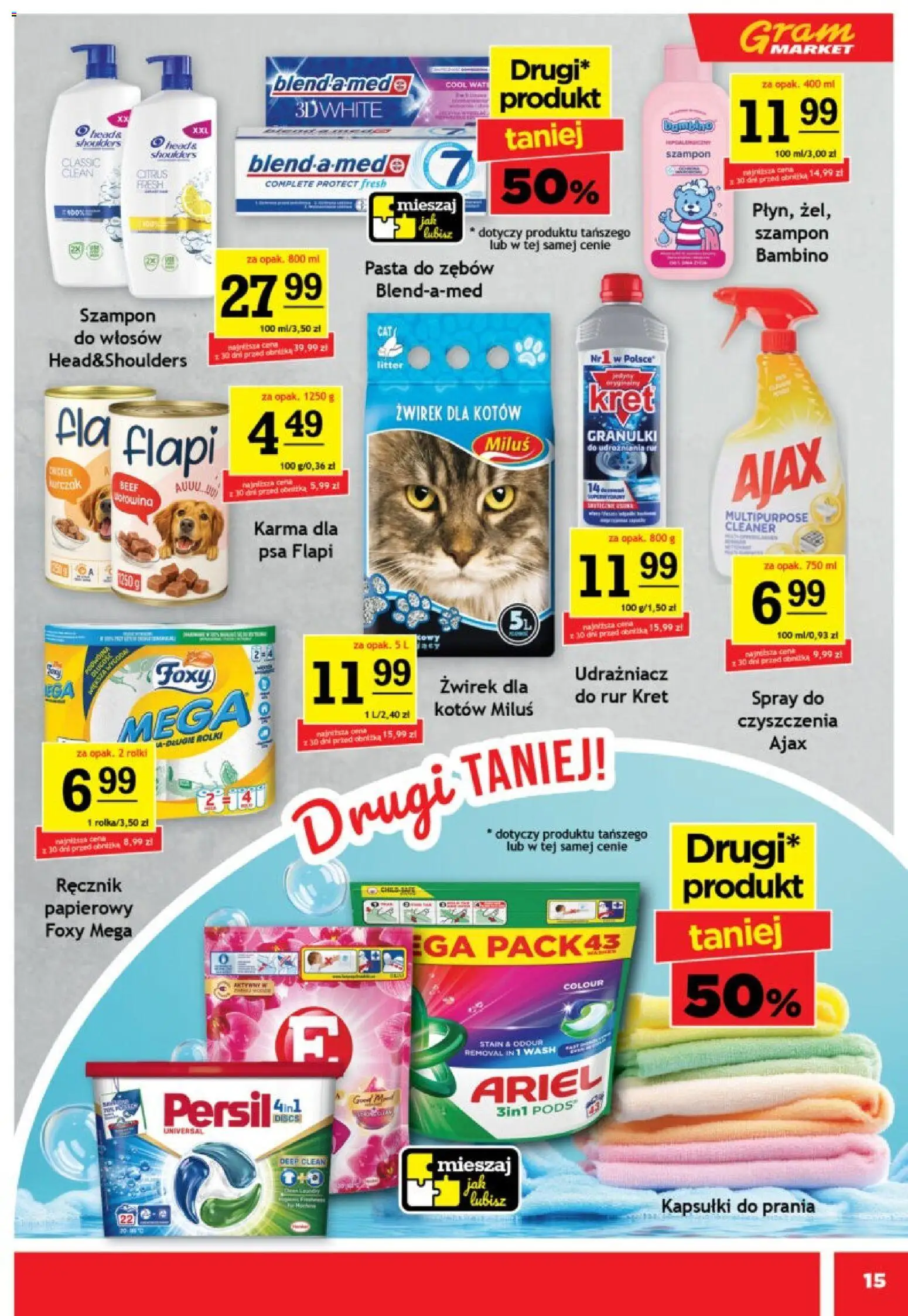 Gram Market gazetka od 15.07.2026 | Strona: 15 | Produkty: Rolki, Cleaner, Szampon, Pasta do zębów