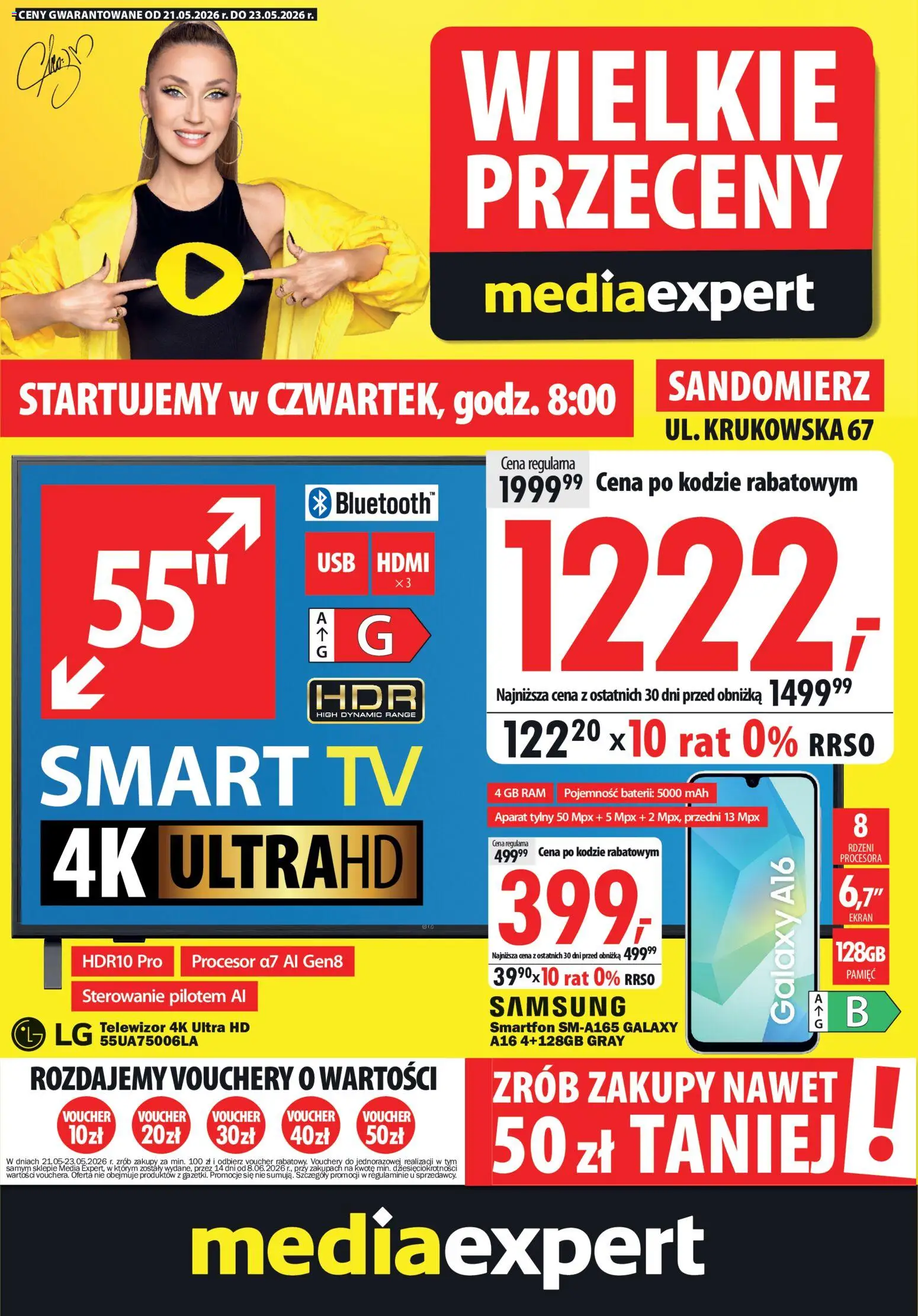 Mediaexpert promocje - Wielkie przeceny Sandomierz od 21.05.2026 | Strona: 1 | Produkty: Smartfon, Telewizor