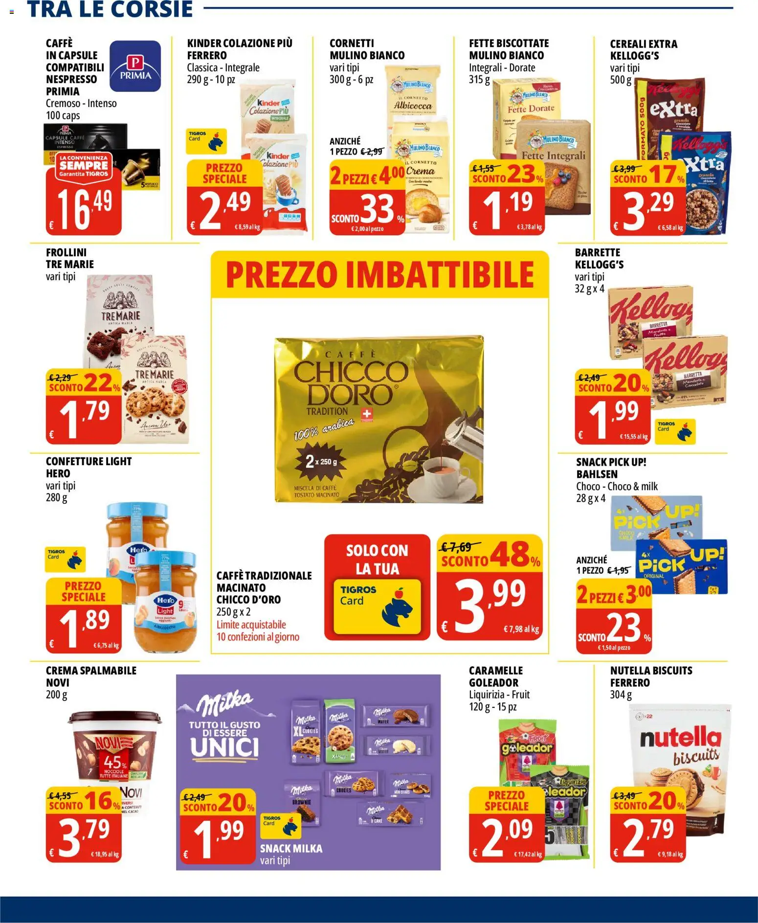 Volantino Tigros del 19.05.2026 | Pagina: 12 | Prodotti: Crema, Nocciole, Barretta, Fette biscottate