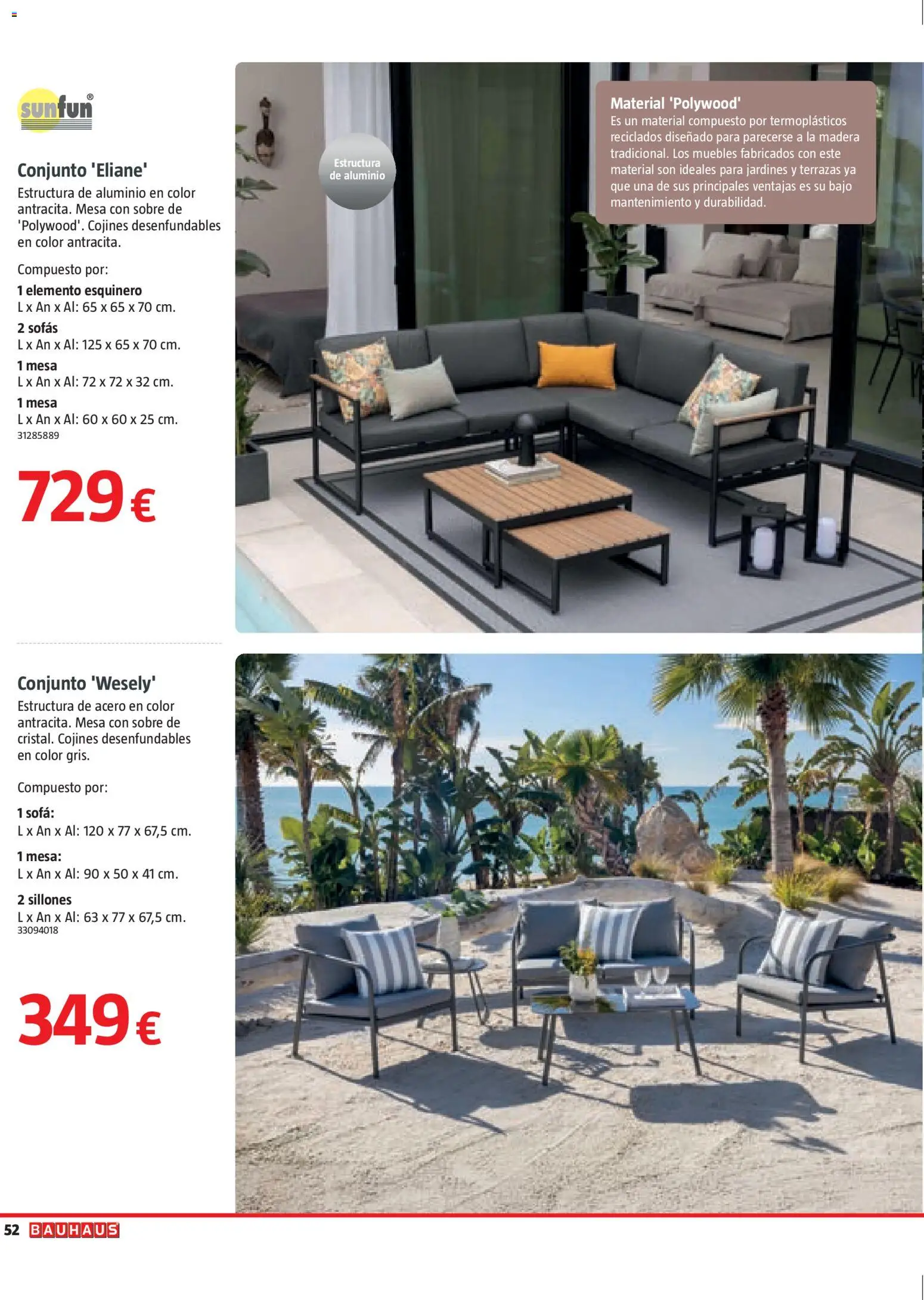 Bauhaus Verano │ válido desde el 16.03.2026 | Página: 52 | Productos: Muebles, Sofá, Mesa