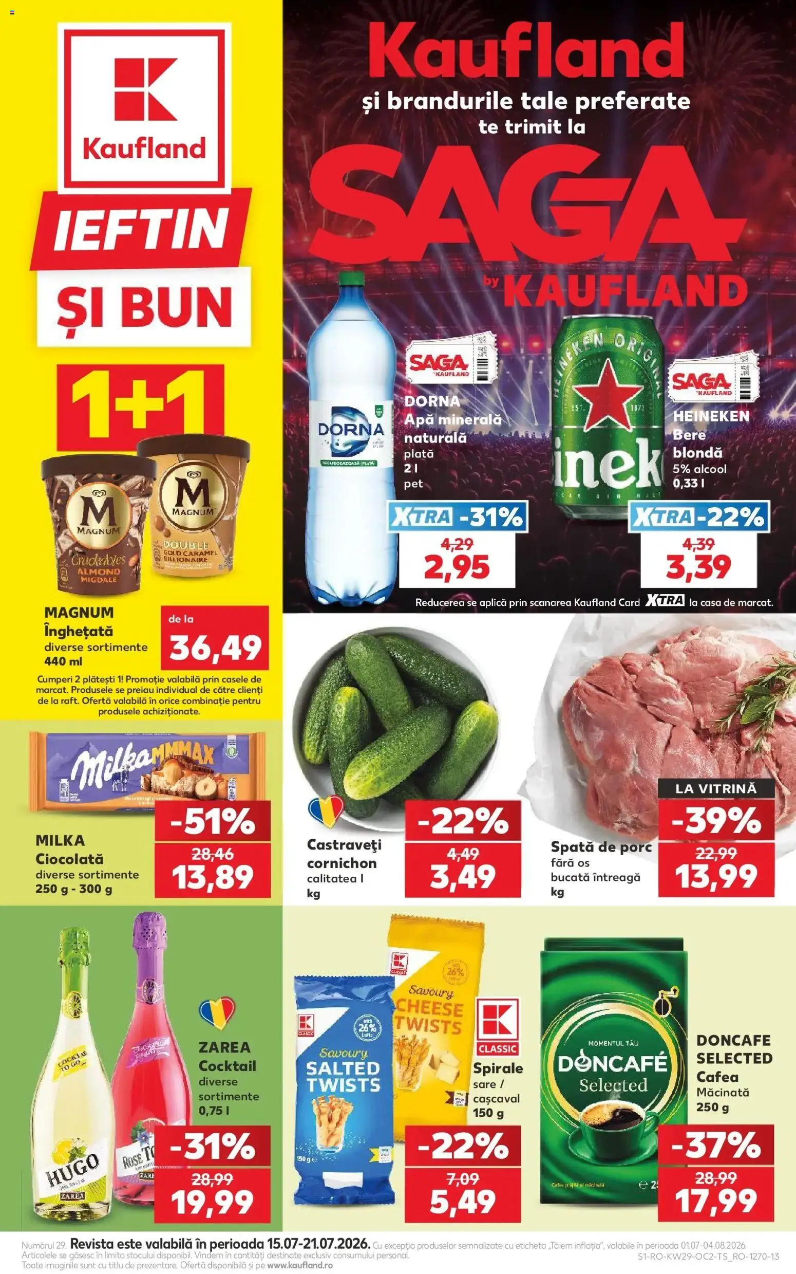 Noul catalog Kaufland – valabil de la 15.07.2026 | Pagină: 1 | Produse: Aplică, Migdale, Ciocolată, Înghețată