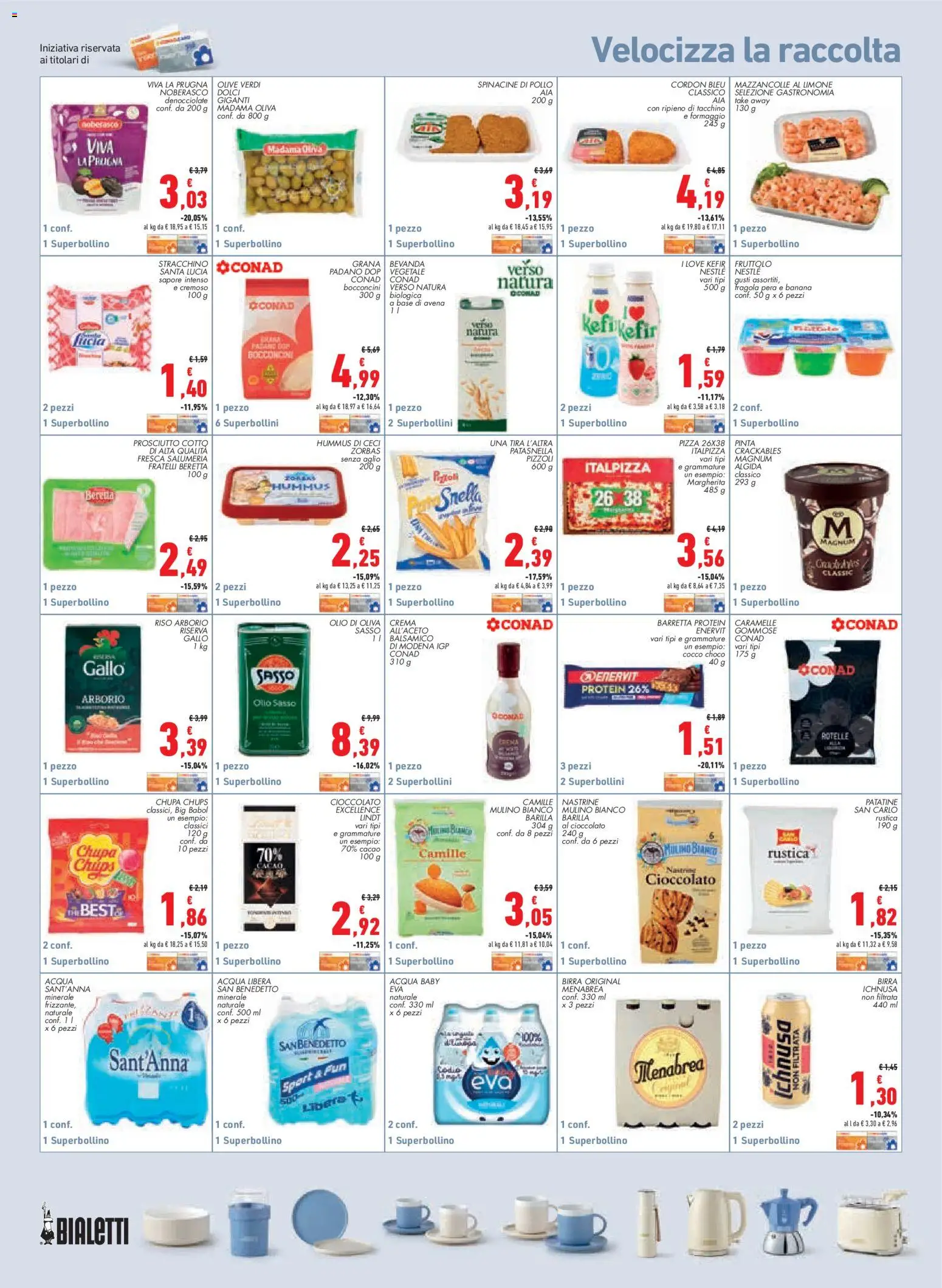 Volantino Conad del 16/07/2026 | Pagina: 14 | Prodotti: Birra, Mazzancolle, Pera, Cocco