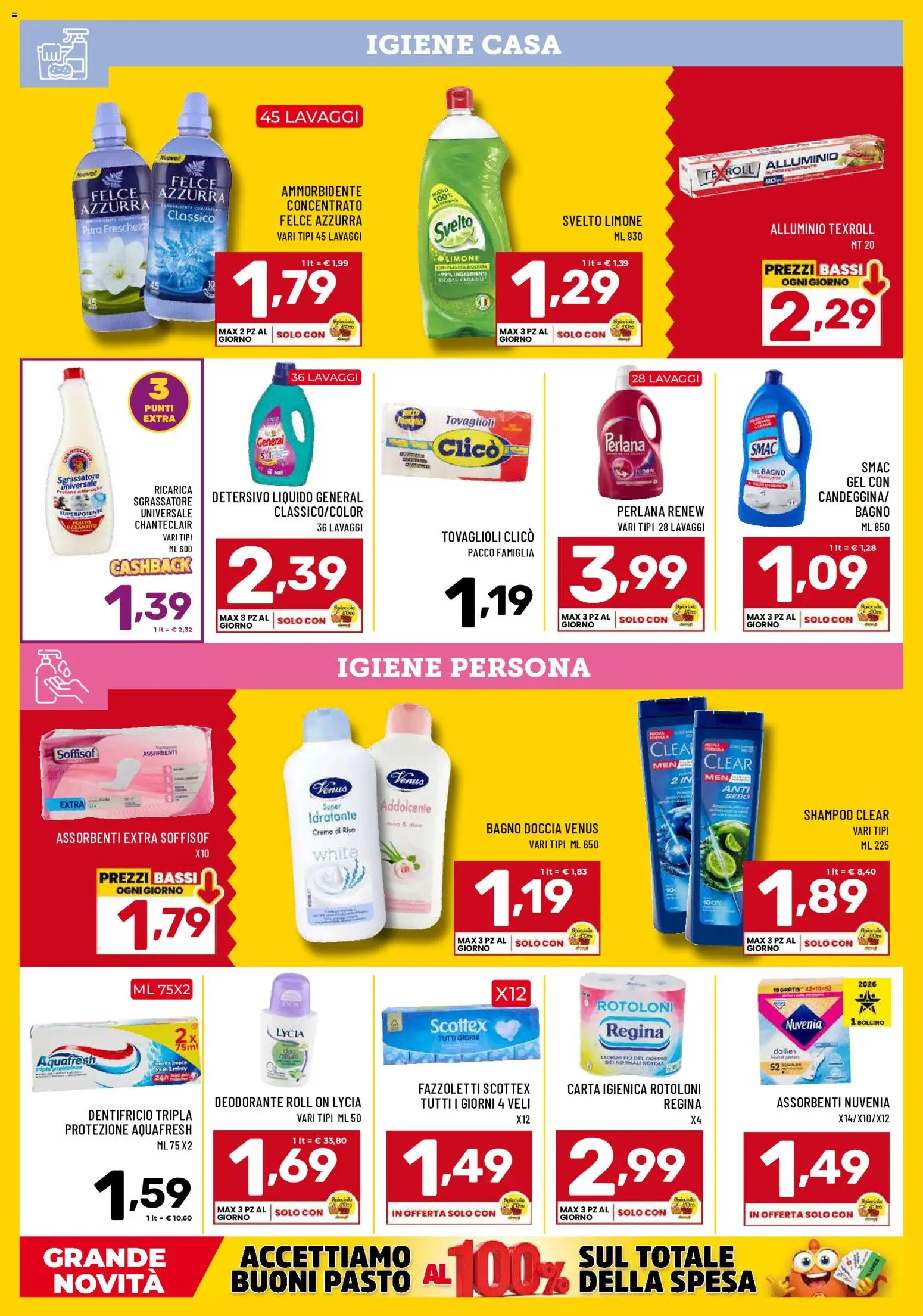 Volantino Il Centesimo del 02/10/2026 | Pagina: 9 | Prodotti: Shampoo, Carta igienica, Deodorante, Assorbenti