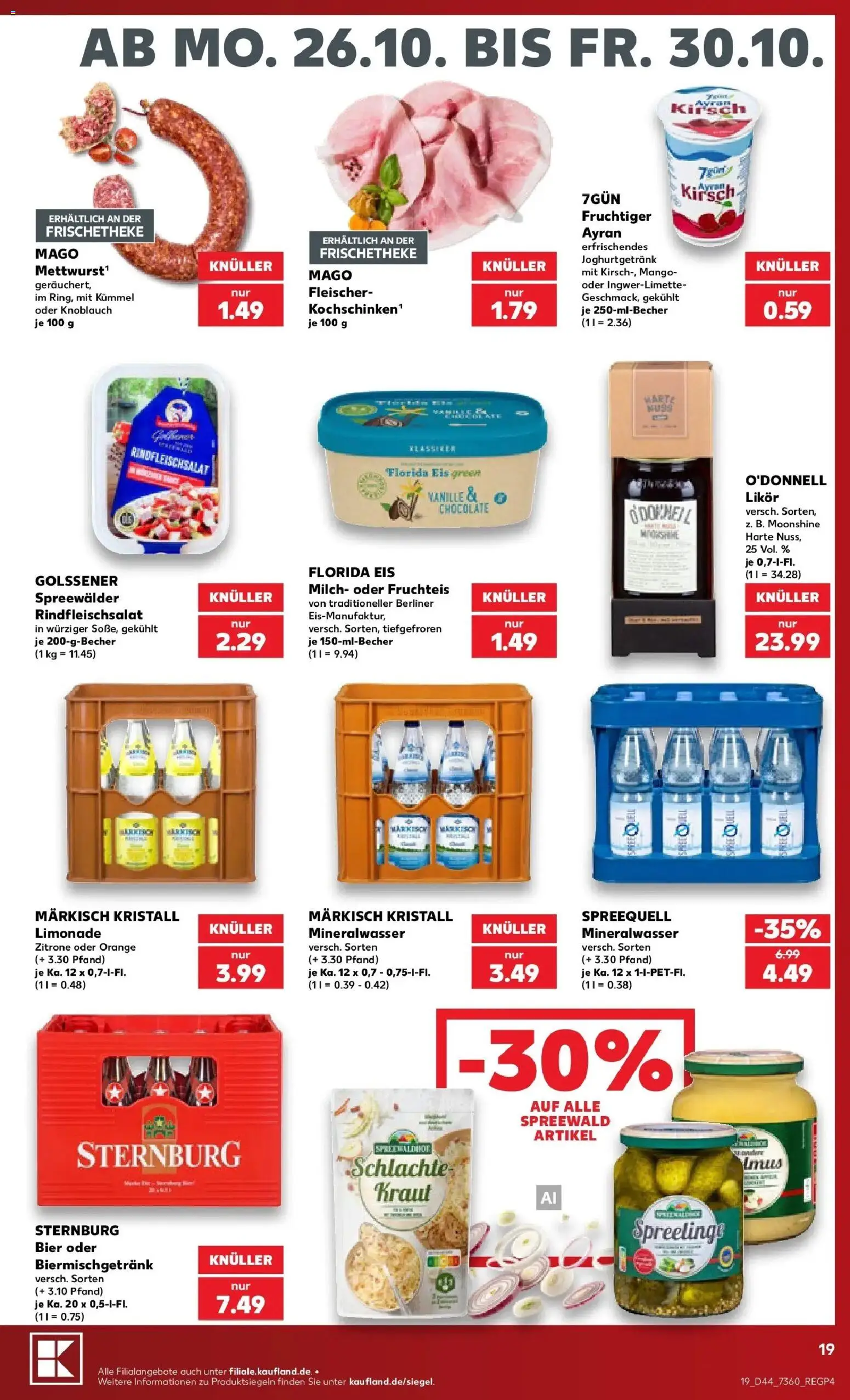 Prospekt Kaufland ab 26.10.2026 » Angebote Online zum Blättern | Seite: 31 | Produkte: Berliner, Milch, Mineralwasser, Vanille
