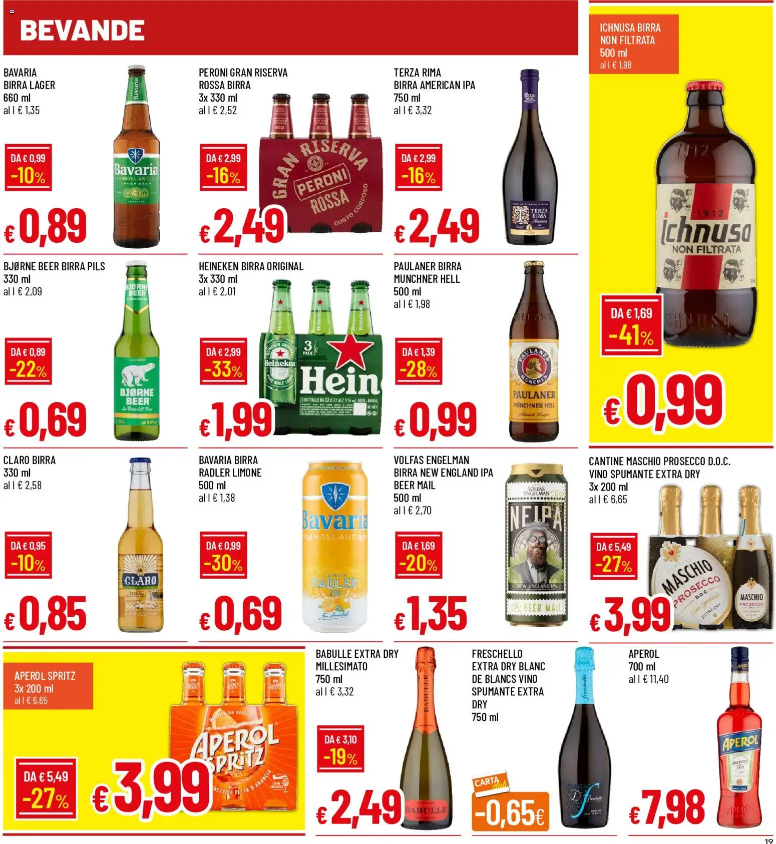 Volantino Galassia del 17/08/2026 | Pagina: 19 | Prodotti: Birra, Prosecco, Limone, Prosecco D.O.C.