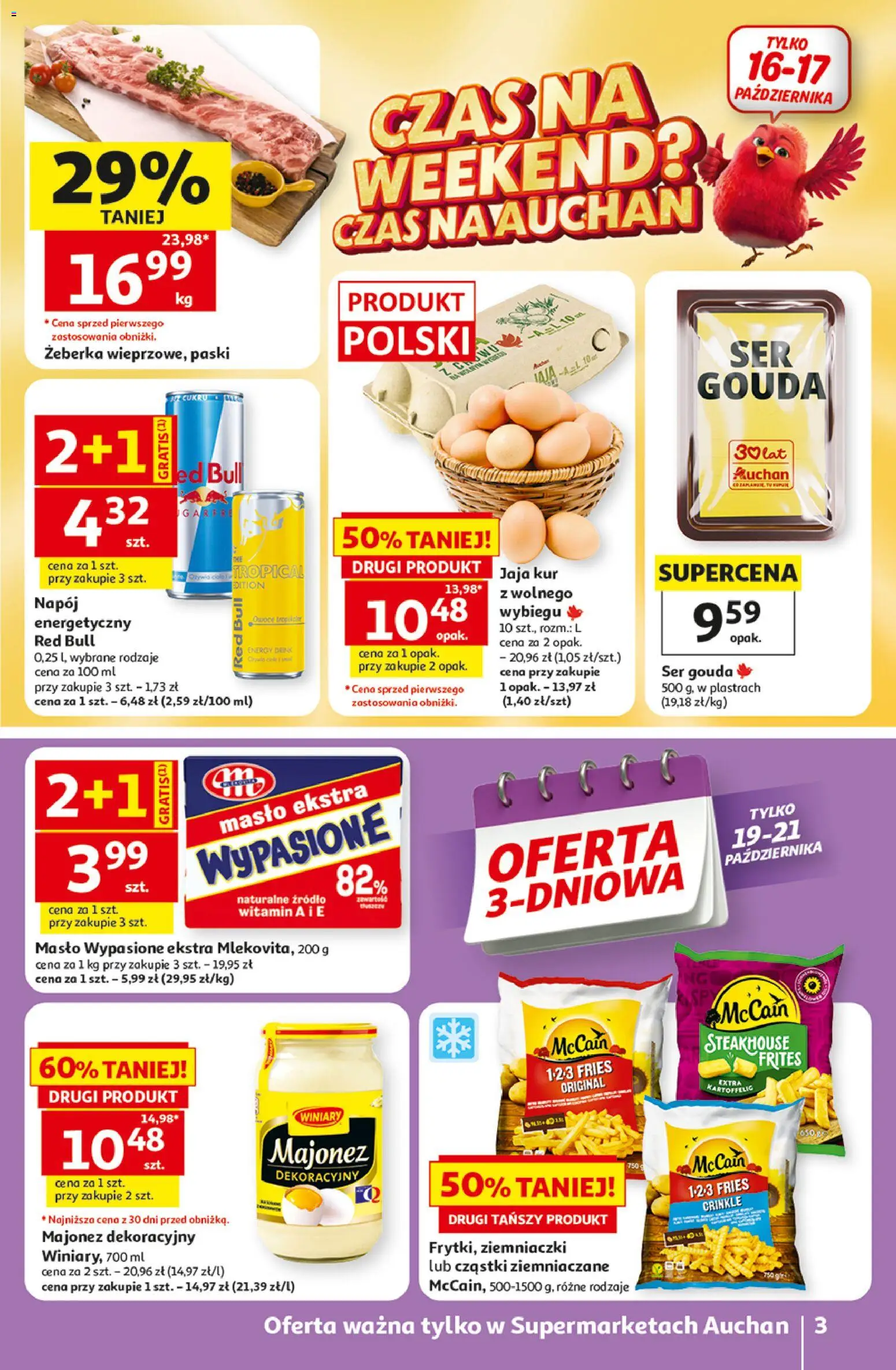 Auchan gazetka od 15.10.2026 | Strona: 3 | Produkty: Masło, Ser, Majonez, Ser gouda