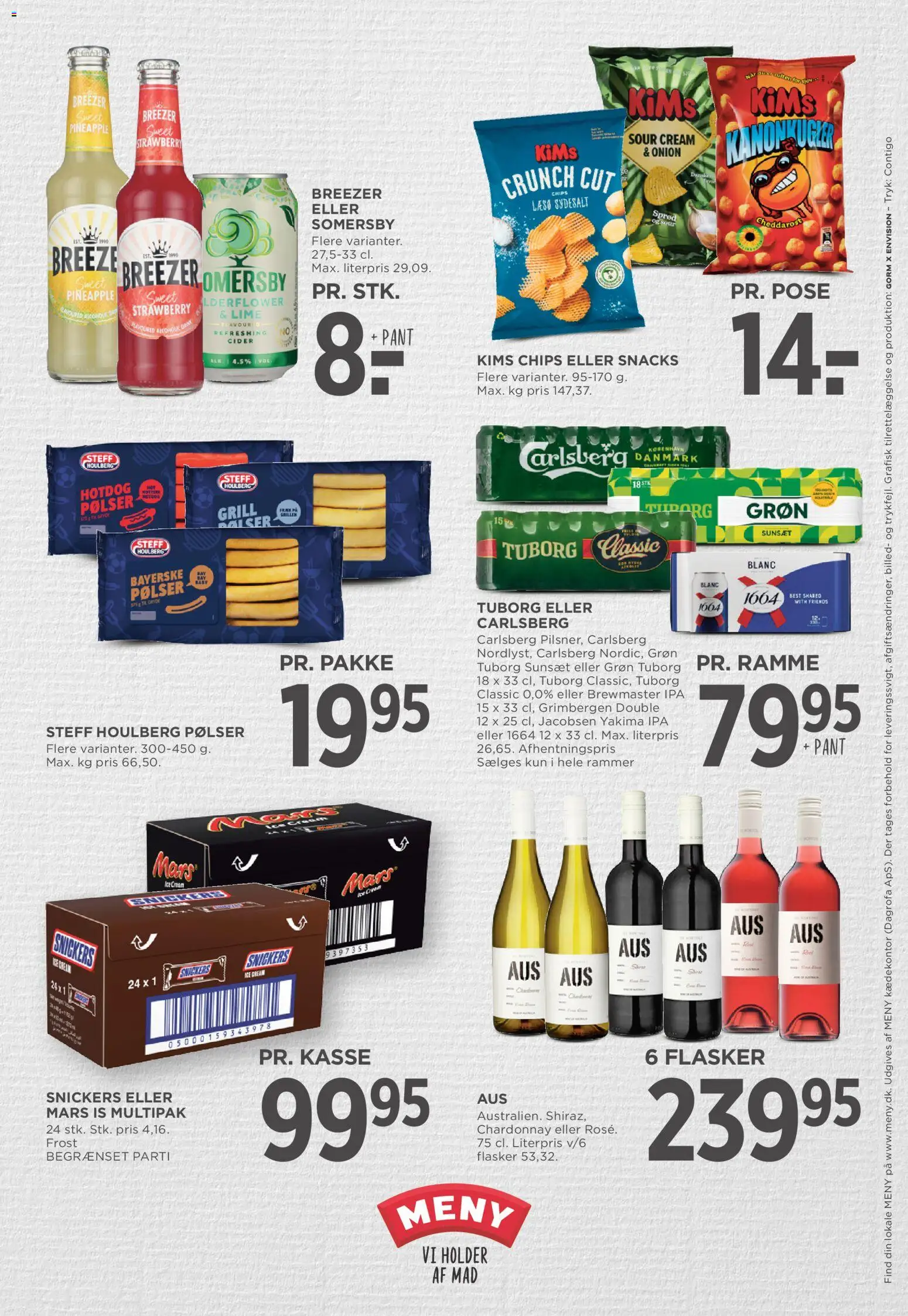 Meny tilbudsavis – gyldig fra 19.06.2026 | Side: 33 | Produkter: Pølser, Cider, Is, Grill