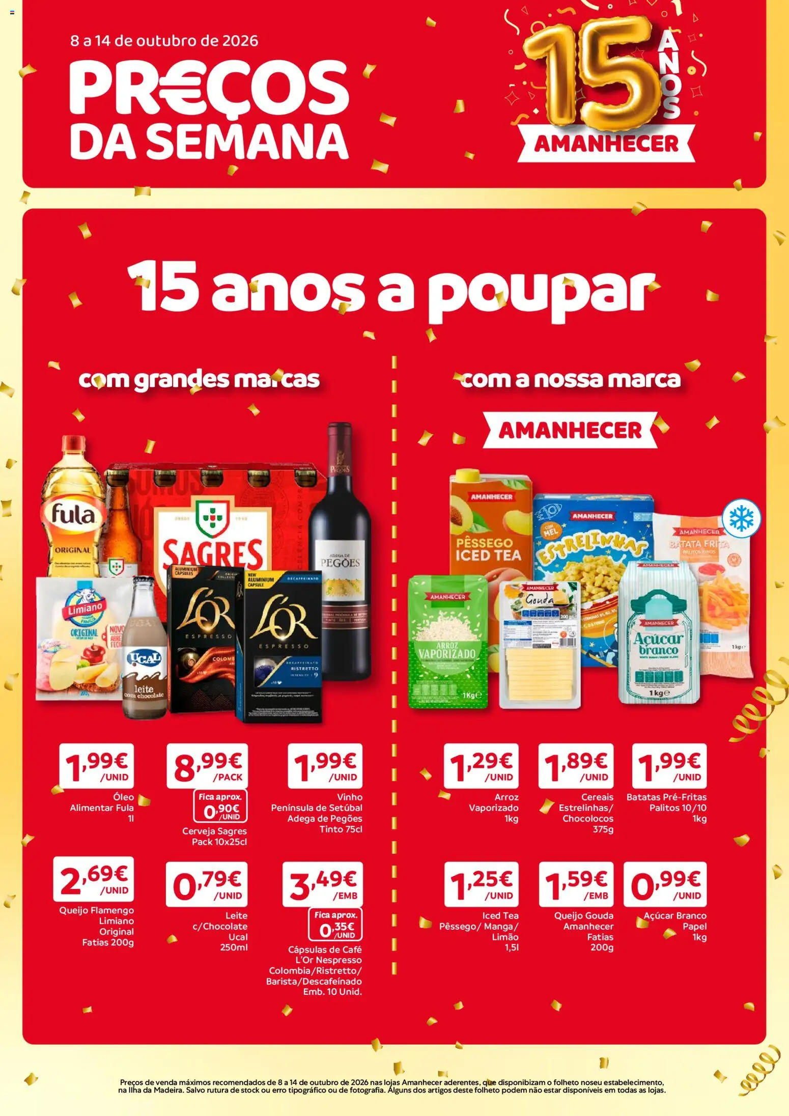 Amanhecer folheto Madeira │ válido de 08/10/2026 | Página: 1 | Produtos: Cápsulas, Queijo, Óleo, Açúcar