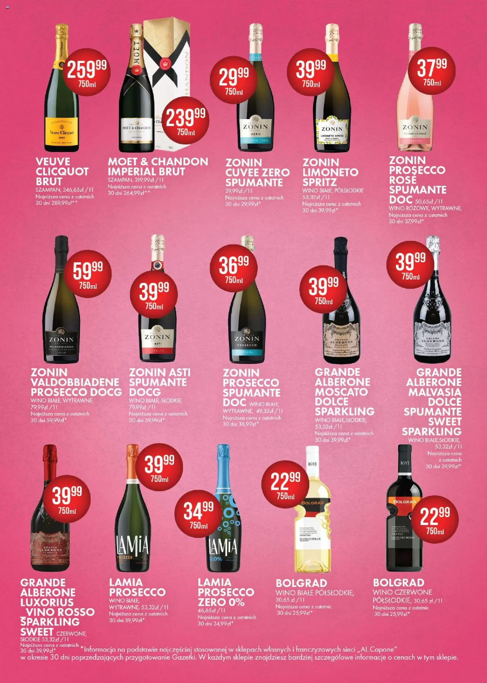 Al.Capone gazetka od 06.07.2026 | Strona: 20 | Produkty: Moet, Champagne, Wino, Prosecco