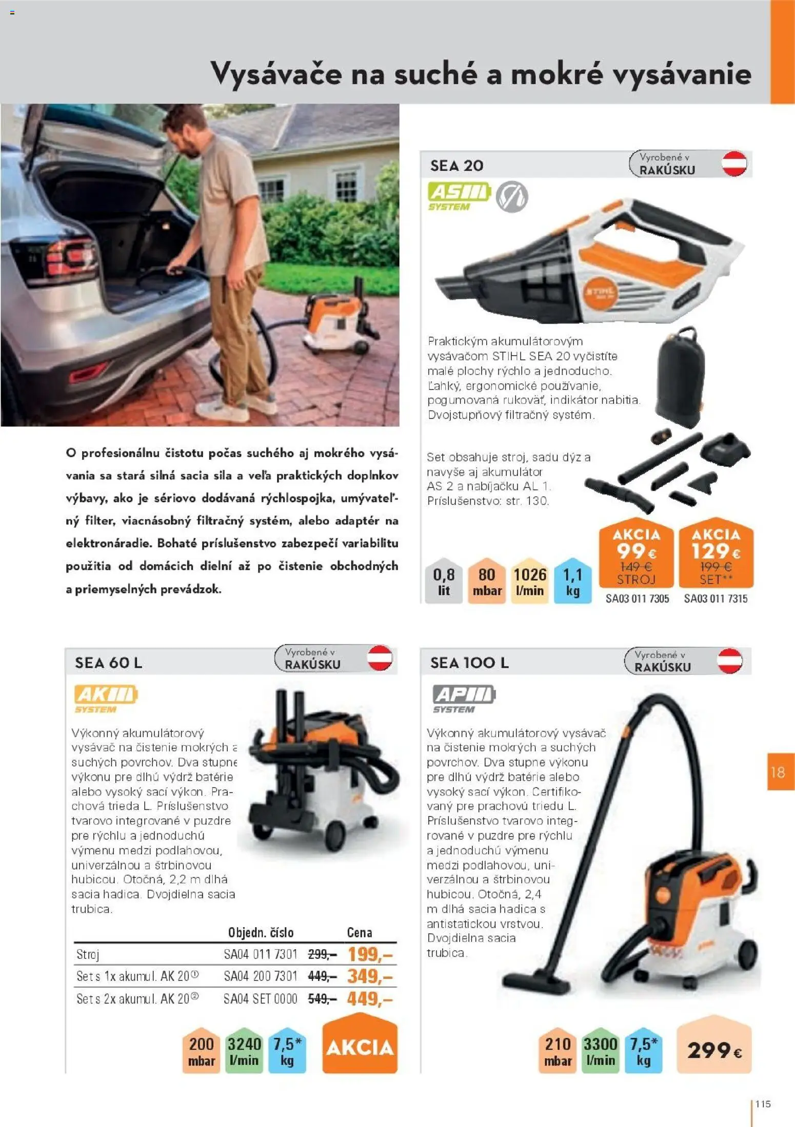 Nové STIHL akcie – leták je platný od 19.08.2026 | Strana: 115 | Produkty: Vysávače, Akumulátor, Vysávač, Adaptér