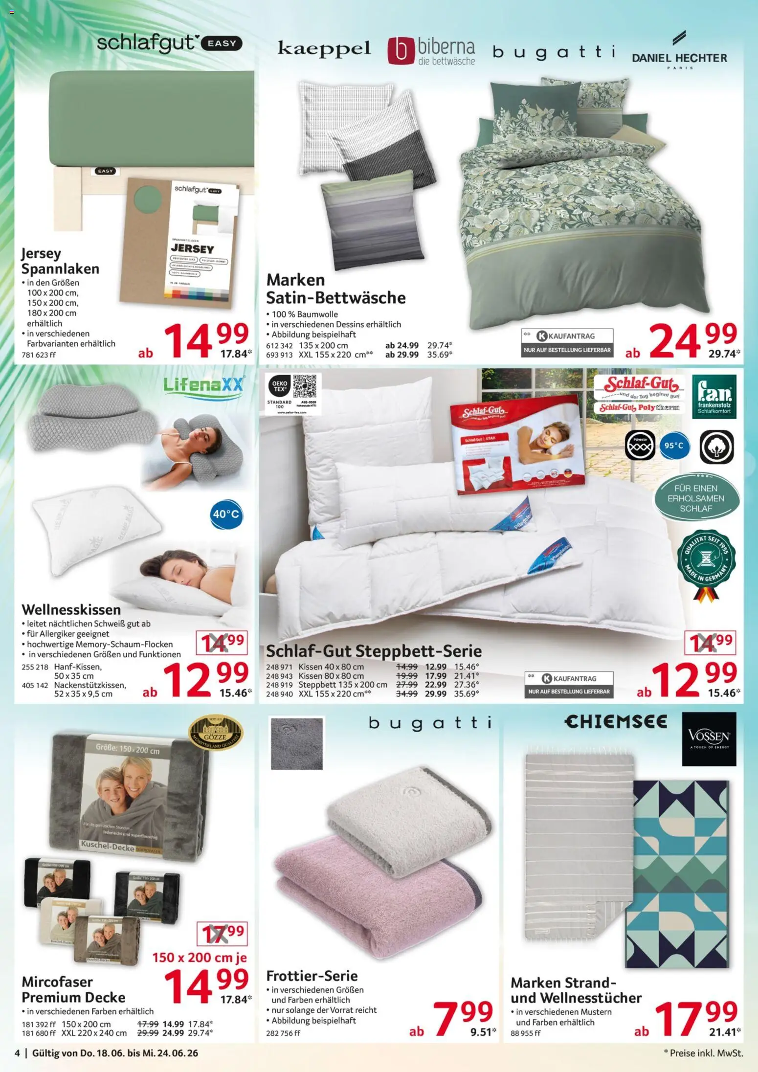 Selgros Non Food – gültig ab 18.06.2026 | Seite: 4 | Produkte: Kissen, Decke, Energy, Bettwäsche
