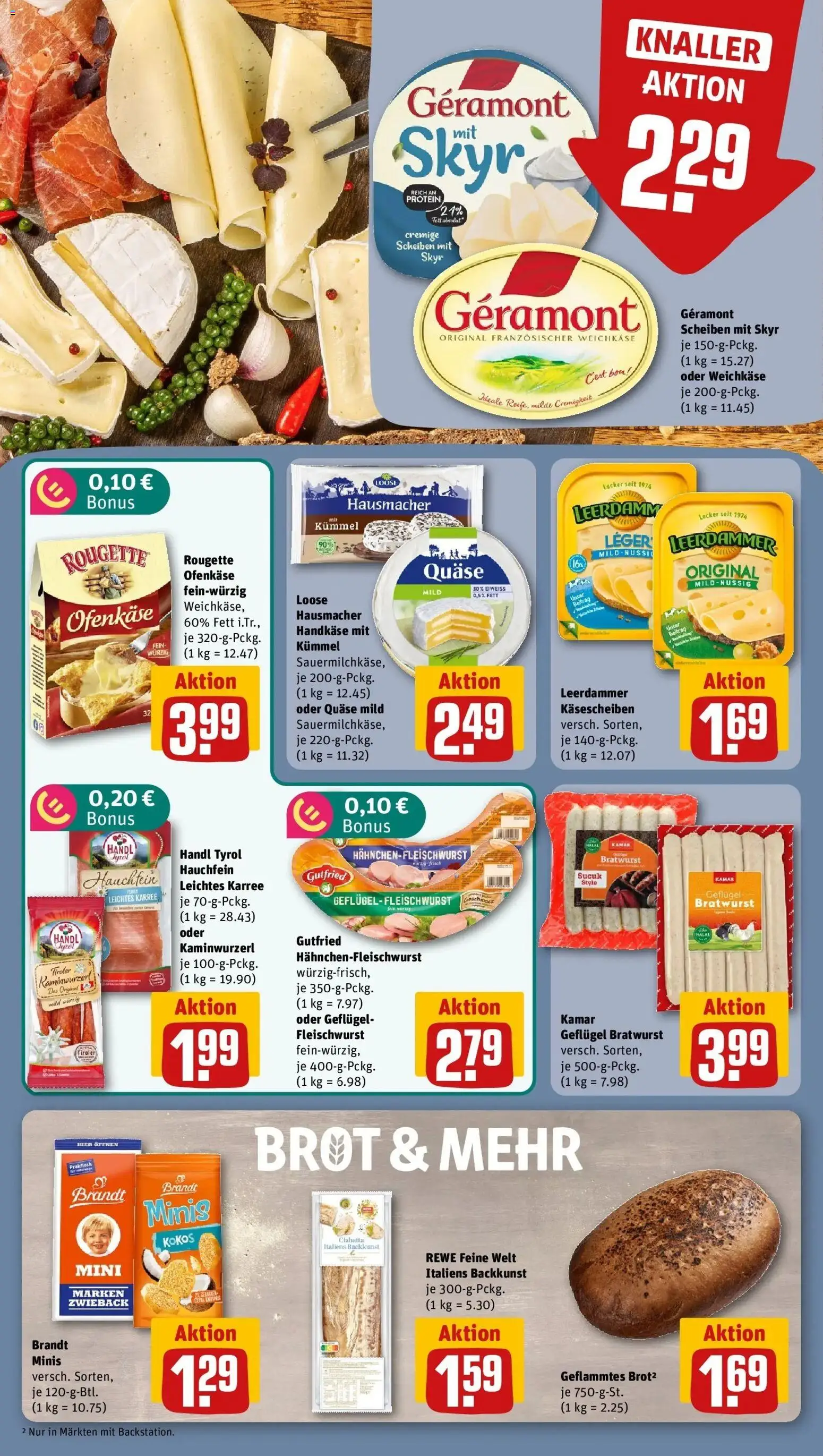 Rewe Prospekt Berlin / Mitte – gültig ab 05.07.2026 | Seite: 14 | Produkte: Geramont, Bratwurst, Skyr, Brot