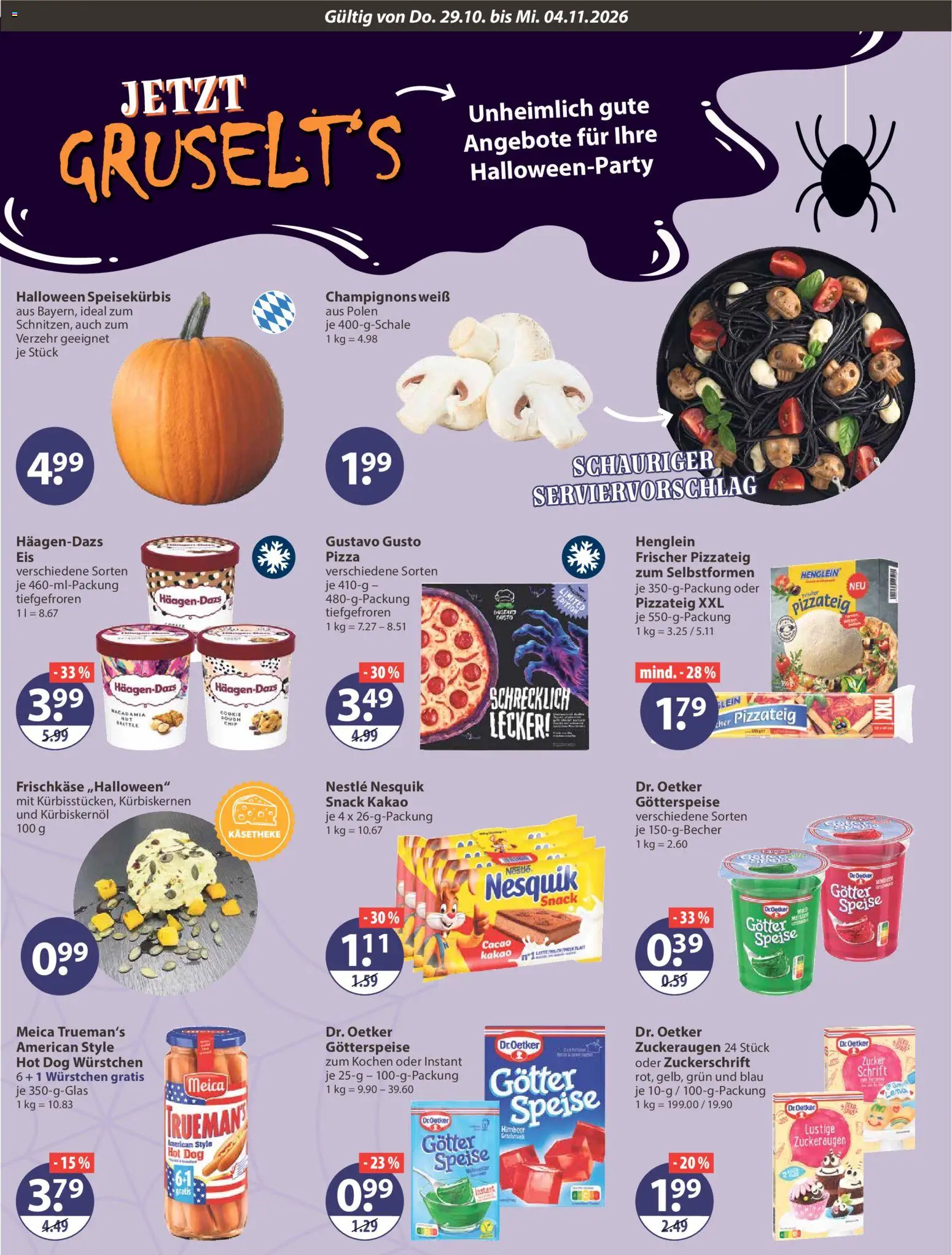 V-Markt Angebote – gültig ab 29.10.2026 | Seite: 12 | Produkte: Nesquik, Kürbiskernöl, Zucker, Pizza