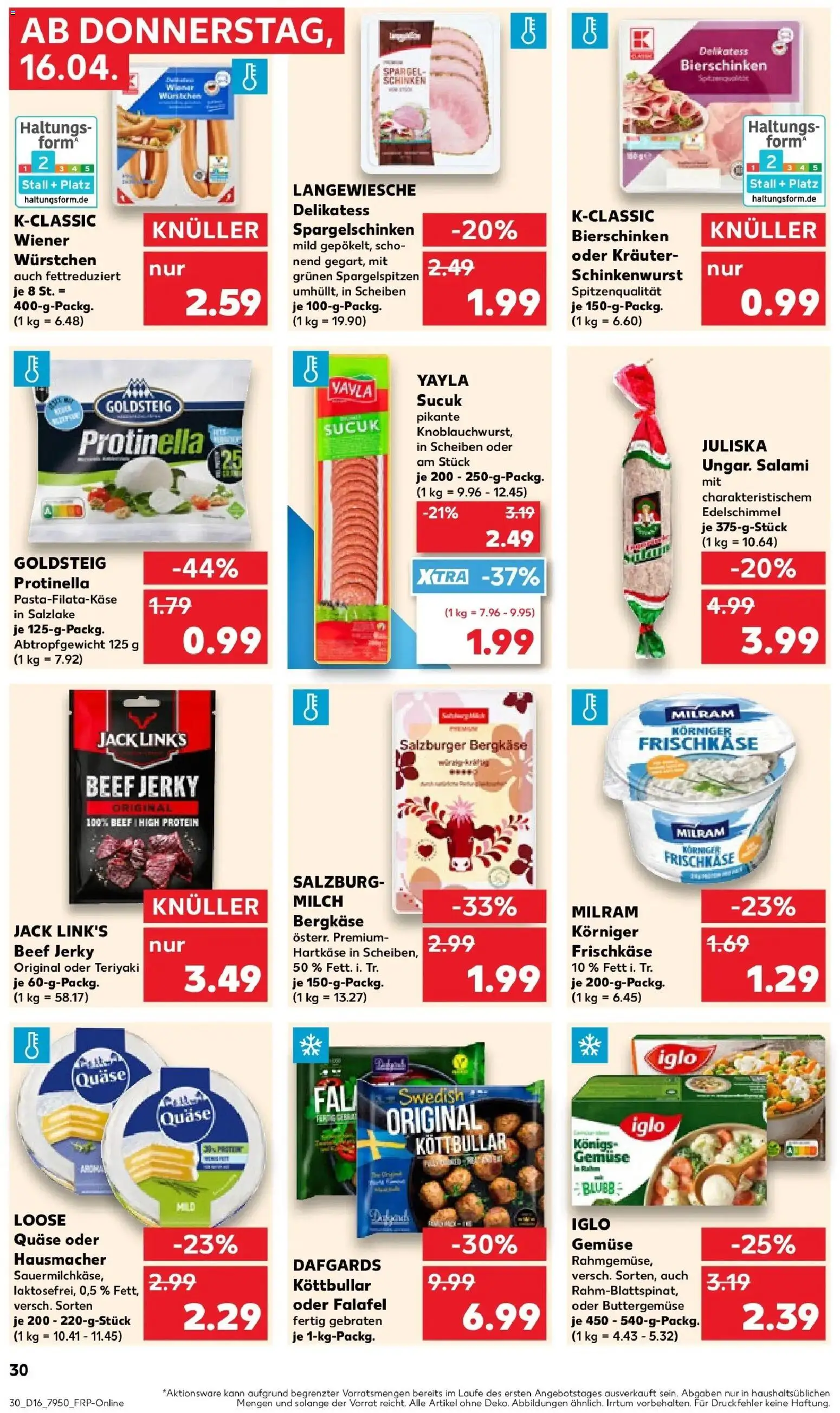 Kaufland Prospekt Bückeburg	 – gültig ab 13.04.2026 | Seite: 42 | Produkte: Wiener wurstchen, Spargel, Milram, Salami