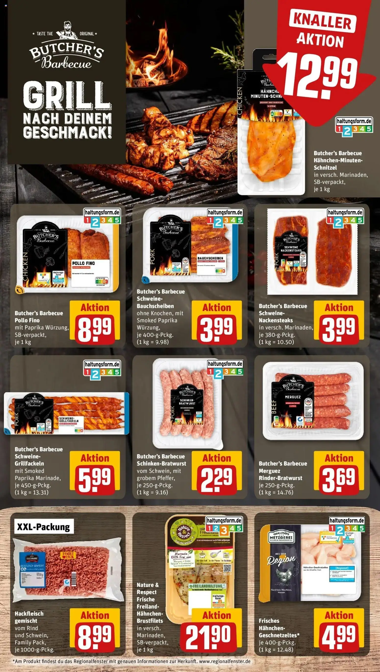 REWE Prospekt ab 31.08.2026 zum Blättern » Angebote | Seite: 8 | Produkte: Nackensteaks, Grill, Bratwurst, Hackfleisch