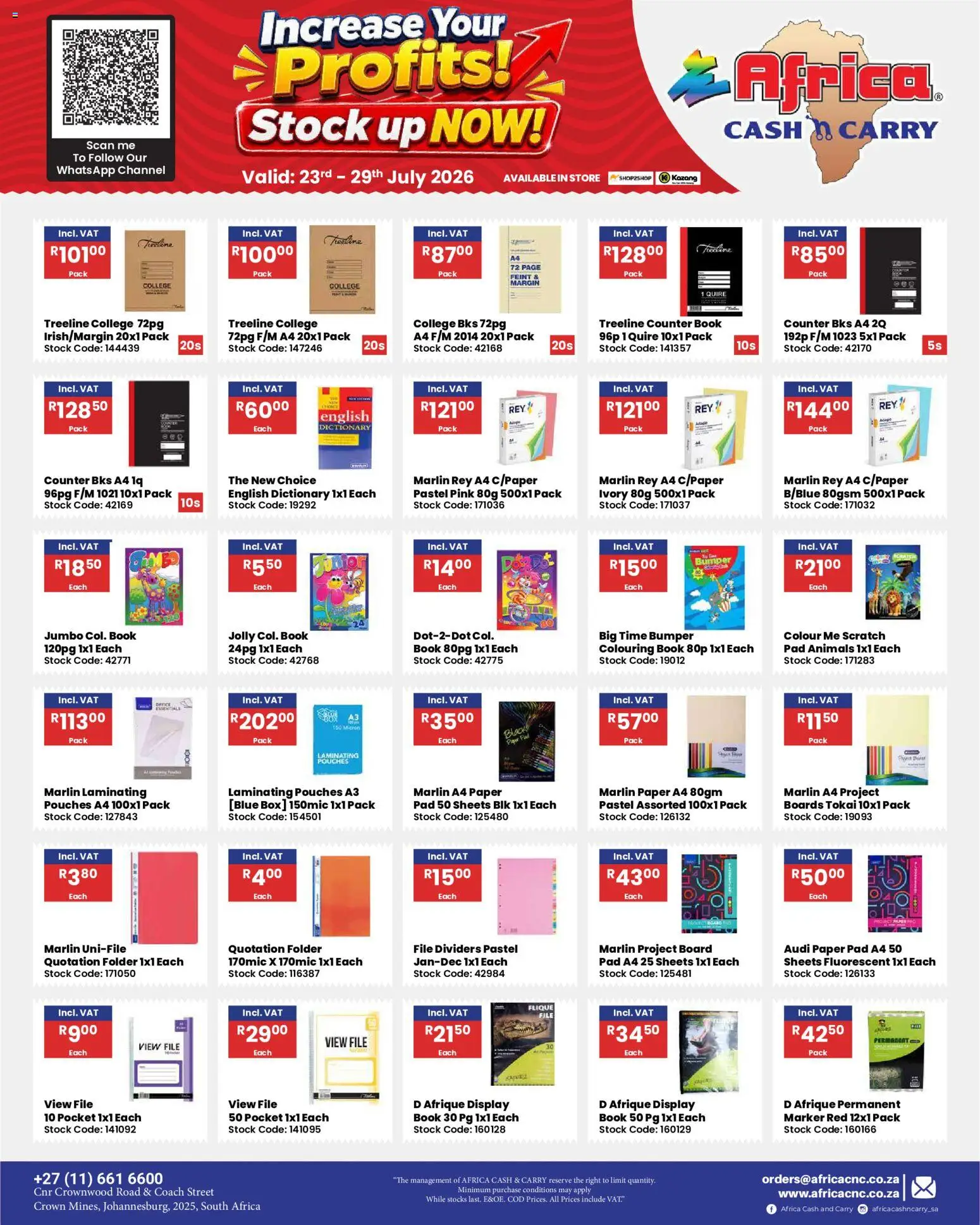 New Africa Cash & Carry catalogue – valid from 23/07/2026 | Page: 59 | Products: Box, Stock, Paper