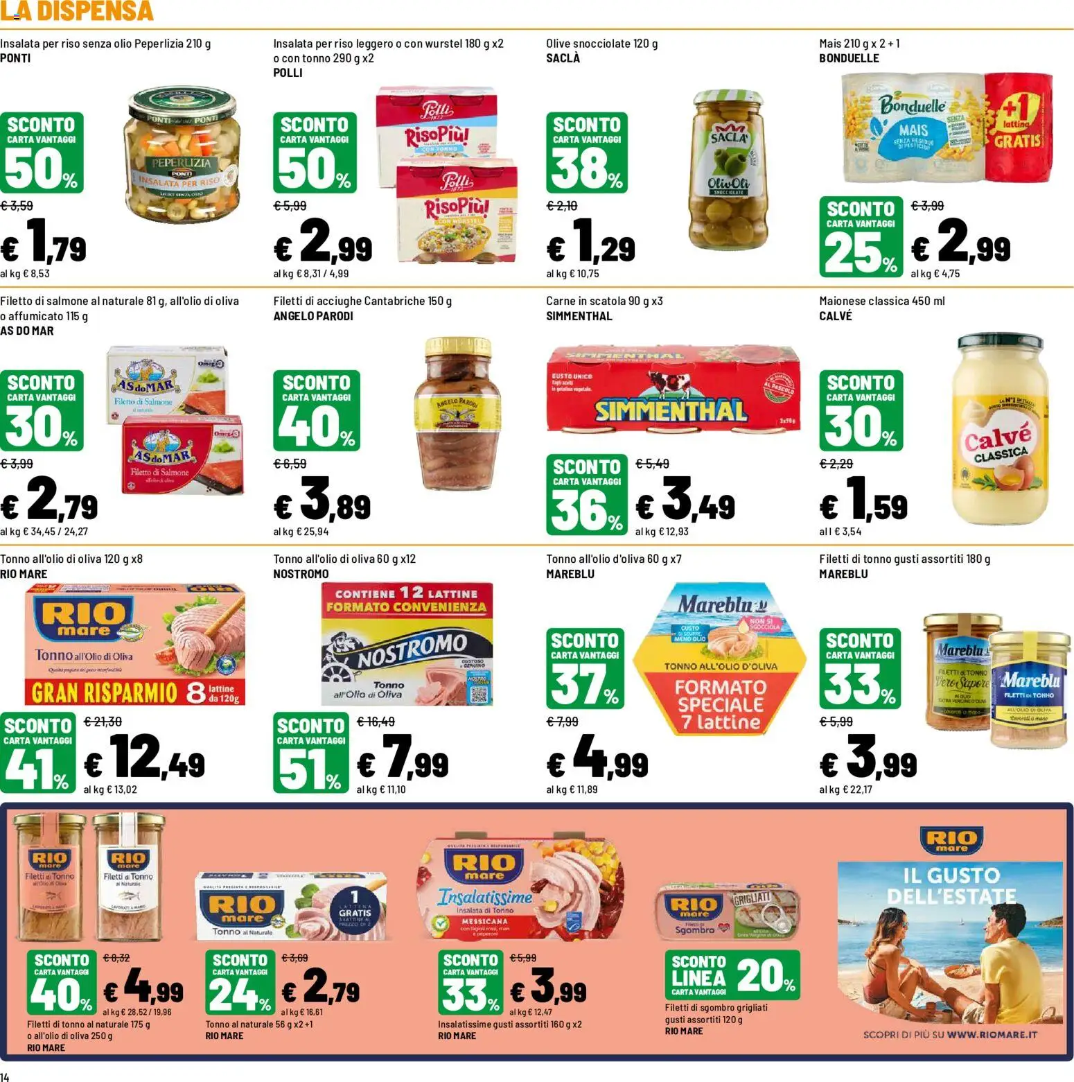 Volantino Iper del 09/07/2026 | Pagina: 14 | Prodotti: Olive, Tonno, Tonno al naturale, Sgombro
