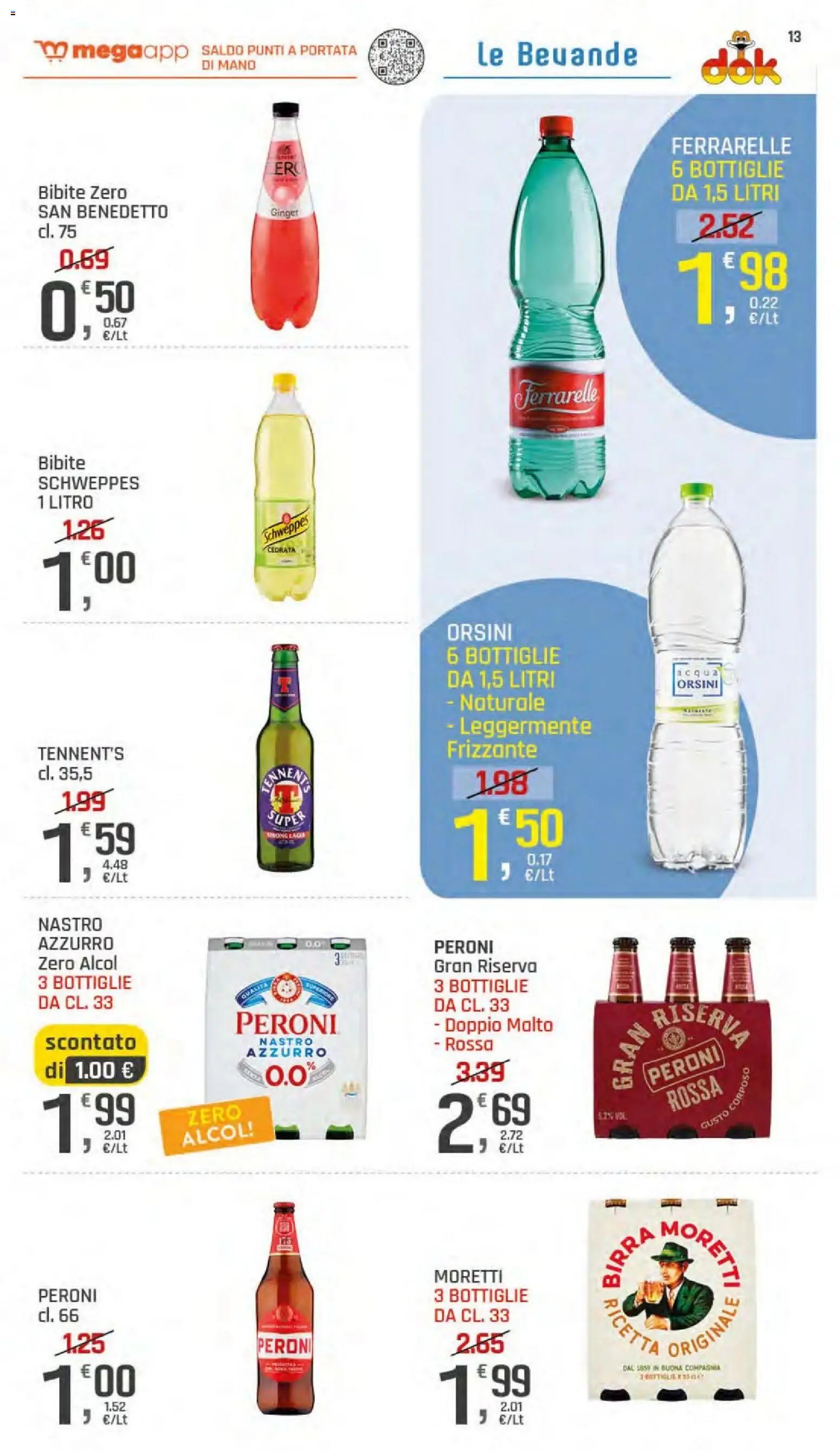 Volantino DOK del 11/09/2026 | Pagina: 13 | Prodotti: Tennent's, Birra, Acqua, Cedrata
