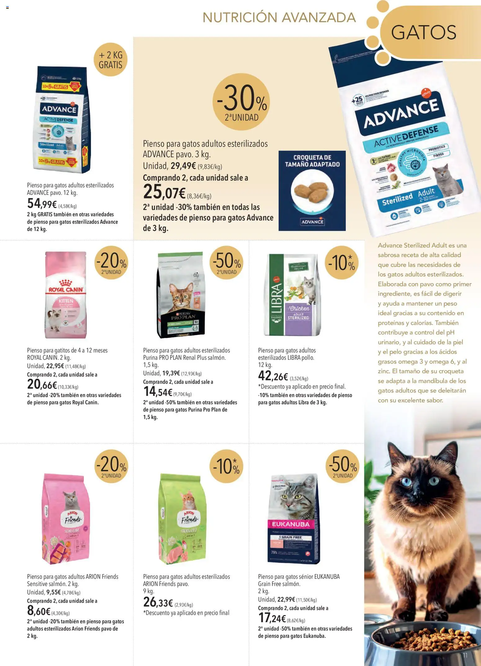 El Corte Inglés Mascota │ válido desde el 01/10/2026 | Página: 11 | Productos: Omega, Salmón, Peso, Pavo