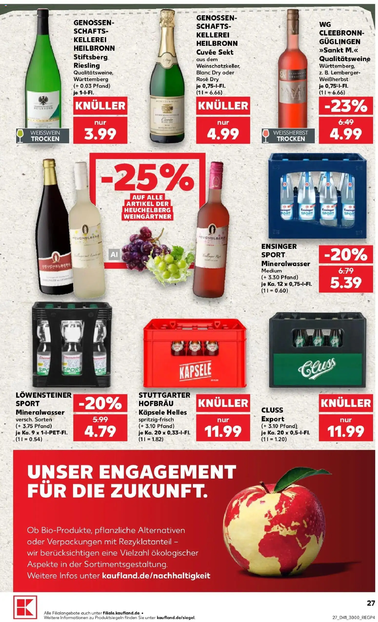 Prospekt Kaufland ab 05.10.2026 » Angebote Online zum Blättern | Seite: 37 | Produkte: Weißwein, Sekt, Mineralwasser