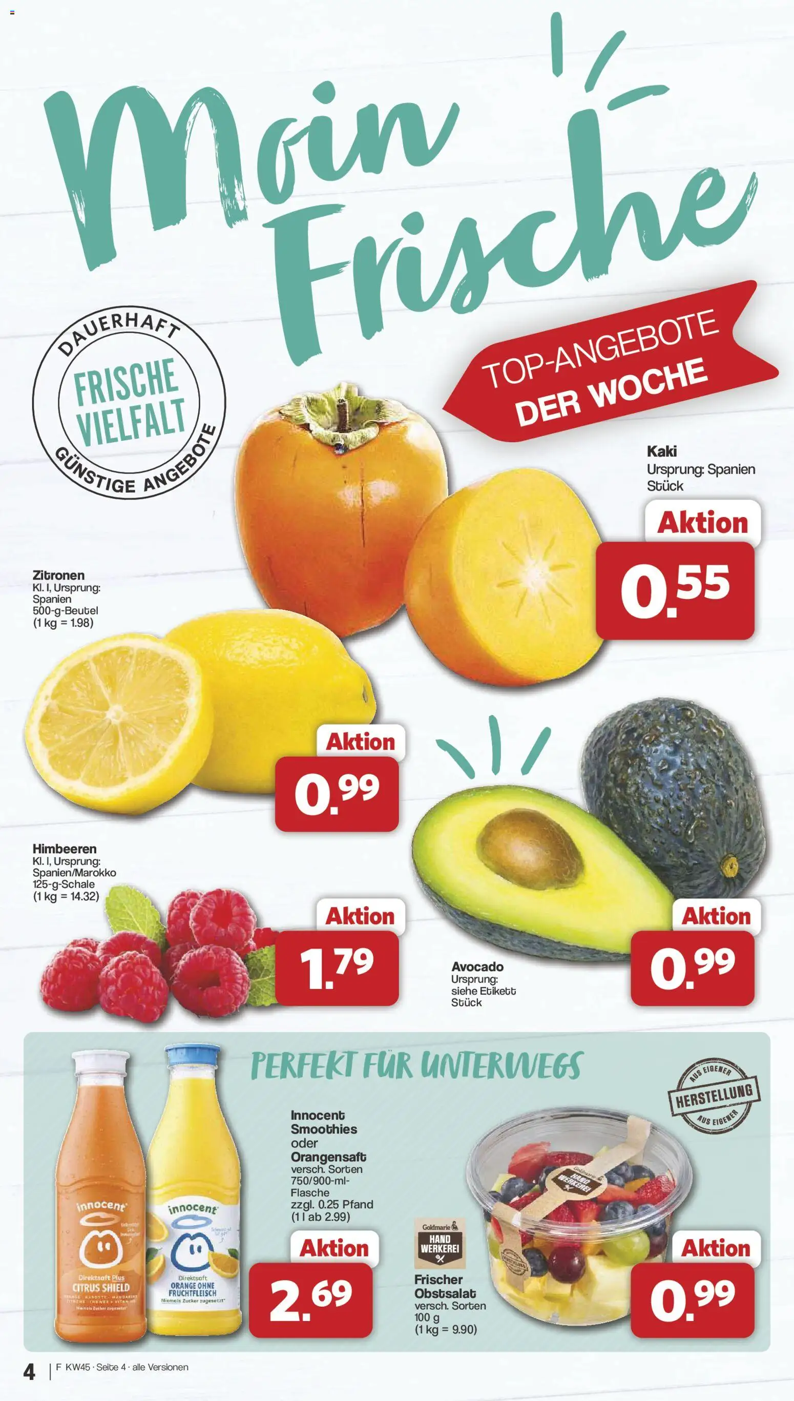Famila Nordwest Kusten Days – gültig ab 02.11.2026 | Seite: 4 | Produkte: Orangensaft, Avocado, Karotte, Zitronen