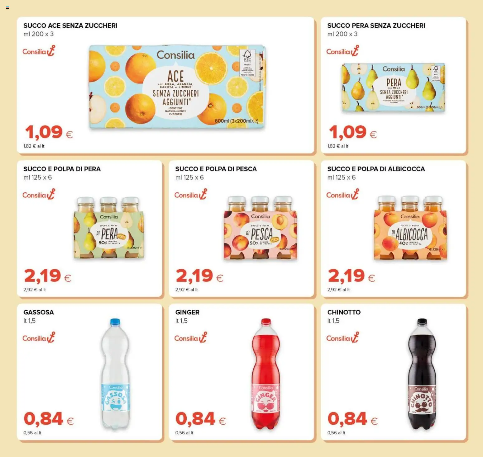Volantino Tigre del 21/10/2026 | Pagina: 23 | Prodotti: Succo, Chinotto, Pesca, Pera