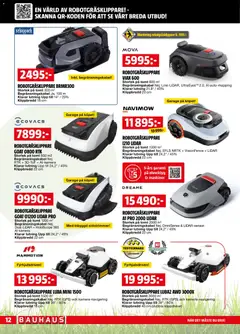 Bauhaus erbjudanden - Förhandsvisning av reklamblad från butik Bauhaus aktuell från 01.05.2026 | Sida: 12 | Produkter: Robotgräsklippare