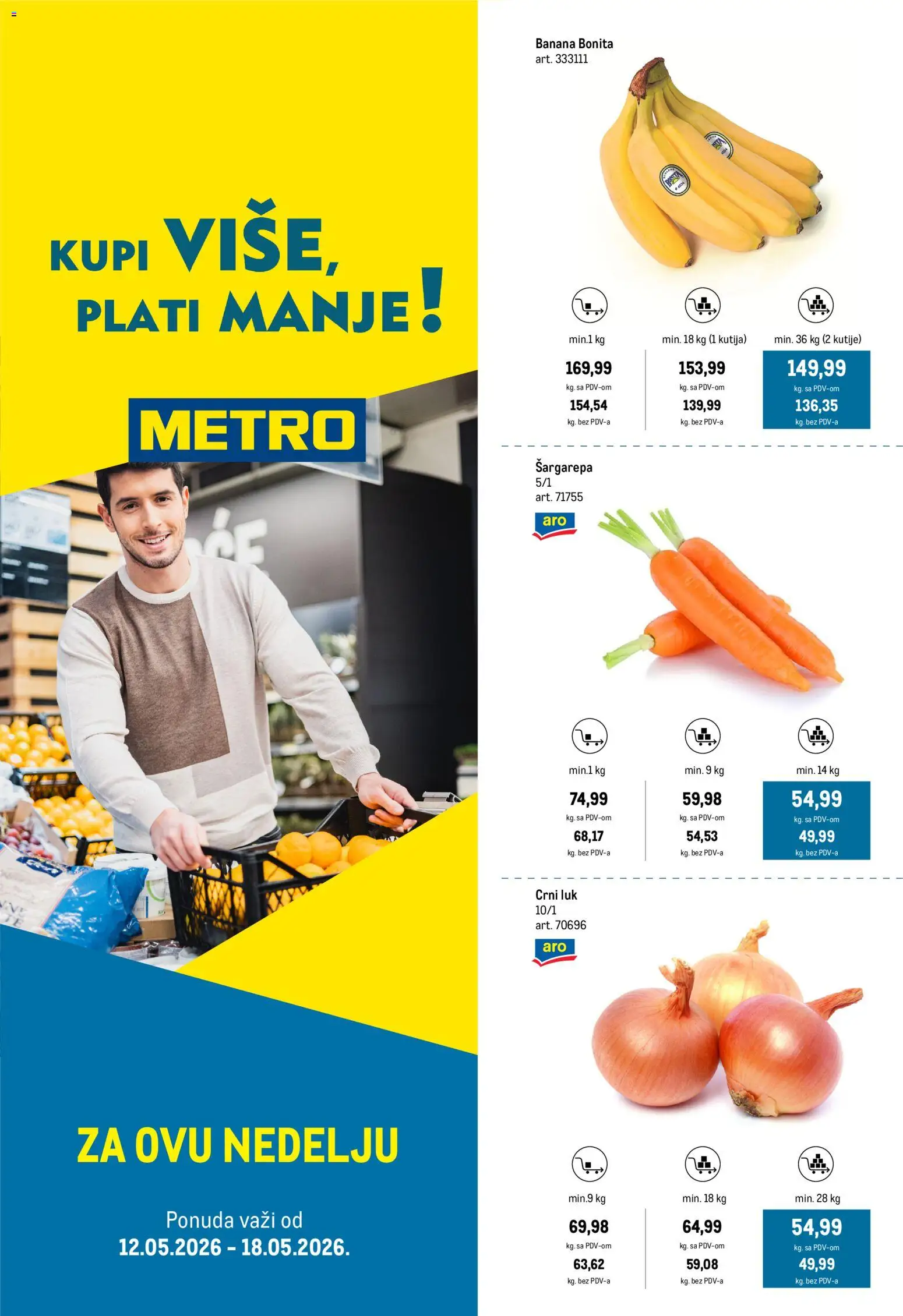 Metro katalog - važi od 12.05.2026 | Strana: 1 | Proizvode: Šargarepa, Kutija, Crni luk
