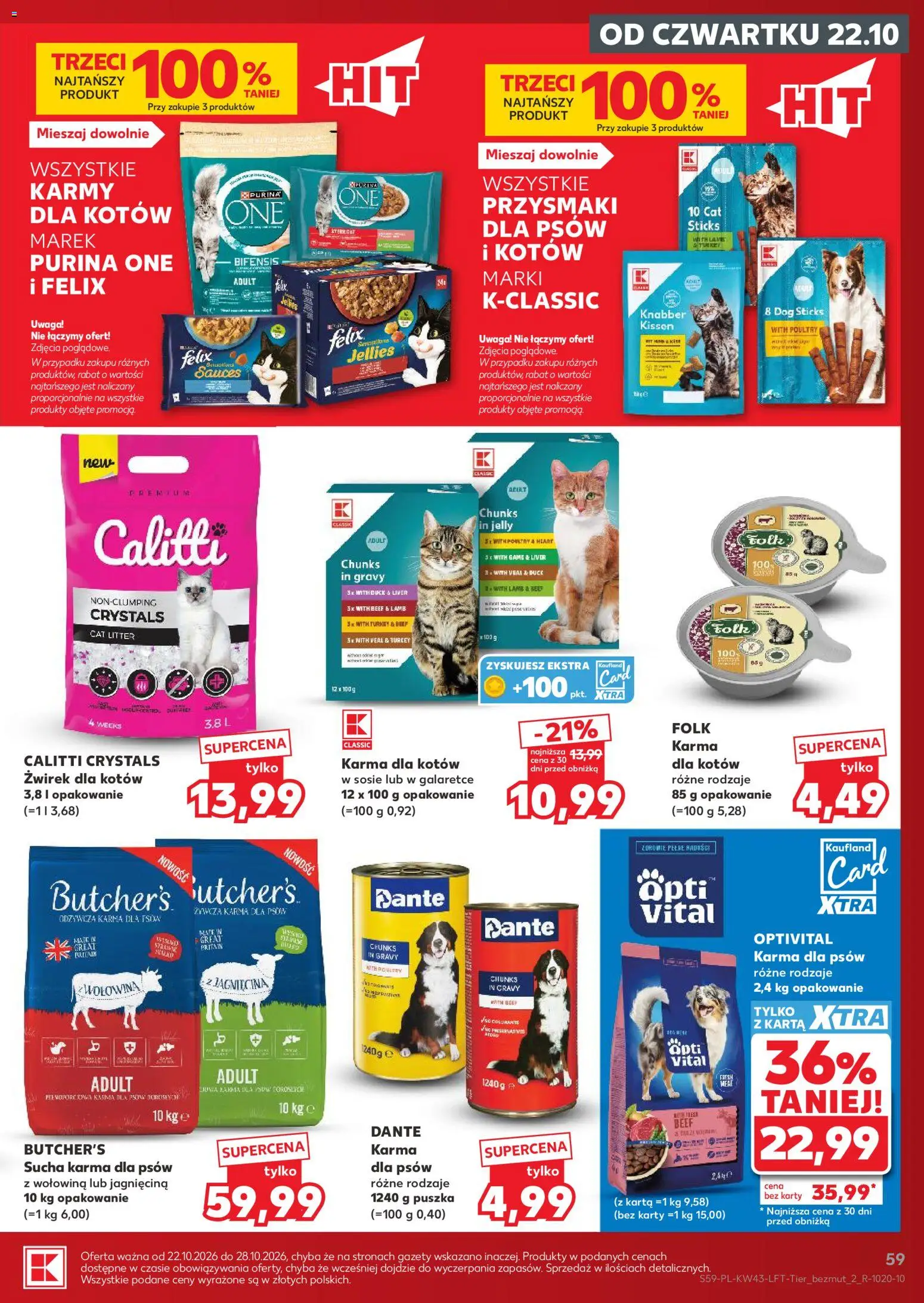 Kaufland gazetka od 22.10.2026 | Strona: 59 | Produkty: Karta, Gazety, Wołowina, Karma dla psów