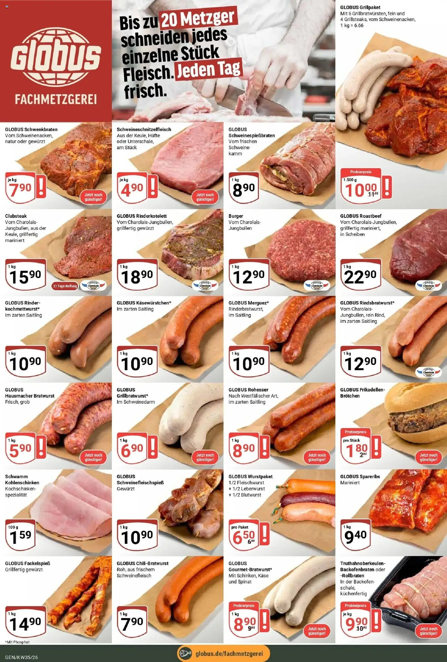 Globus Prospekt Gensingen (ab 24.08.2026) » Angebote online | Seite: 9 | Produkte: Käse, Burger, Roastbeef, Schweinefleisch