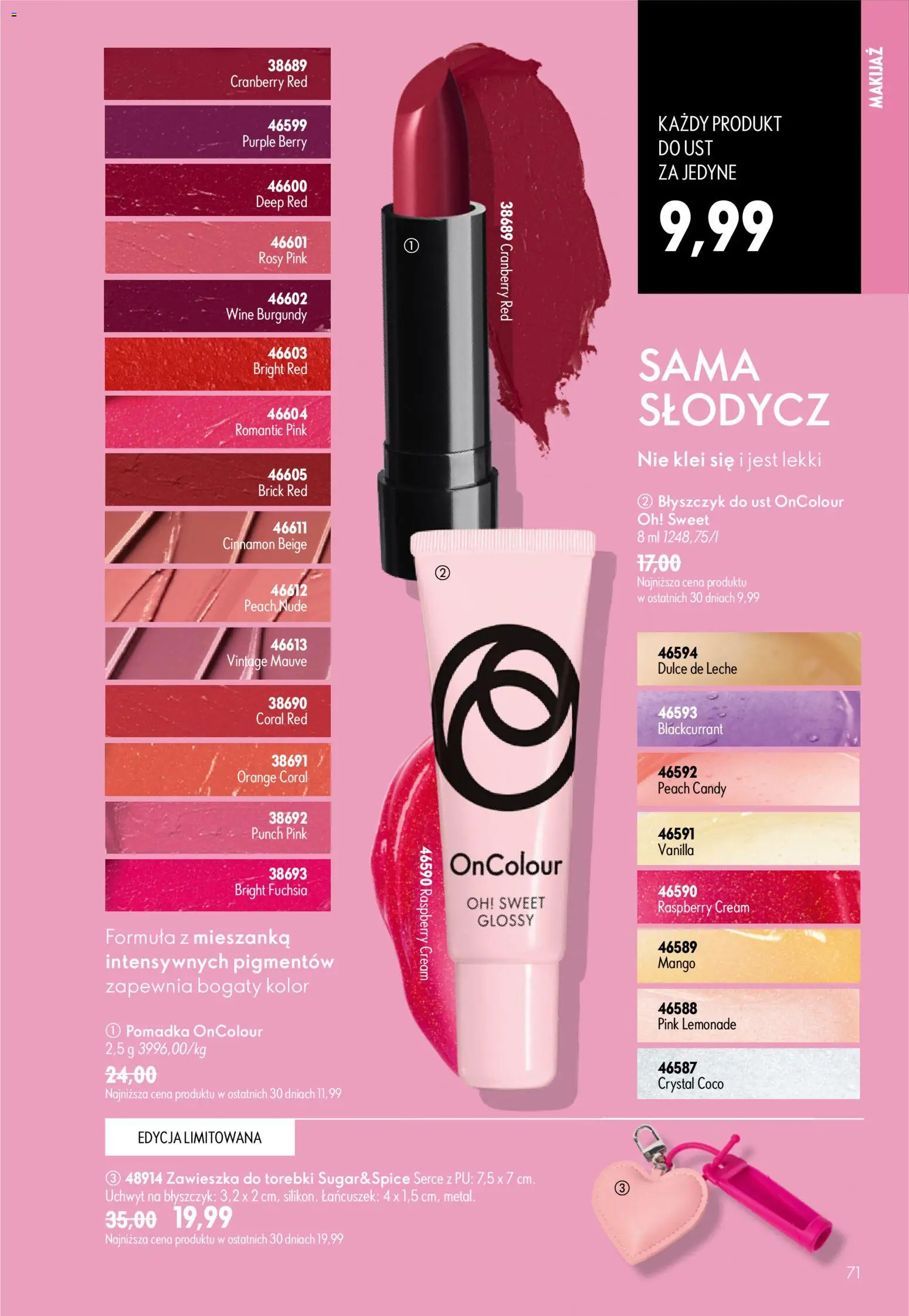 Oriflame Katalog 9 2026 od 17.06.2026 | Strona: 71 | Produkty: Mango, Pomadka, Makijaż, Błyszczyk