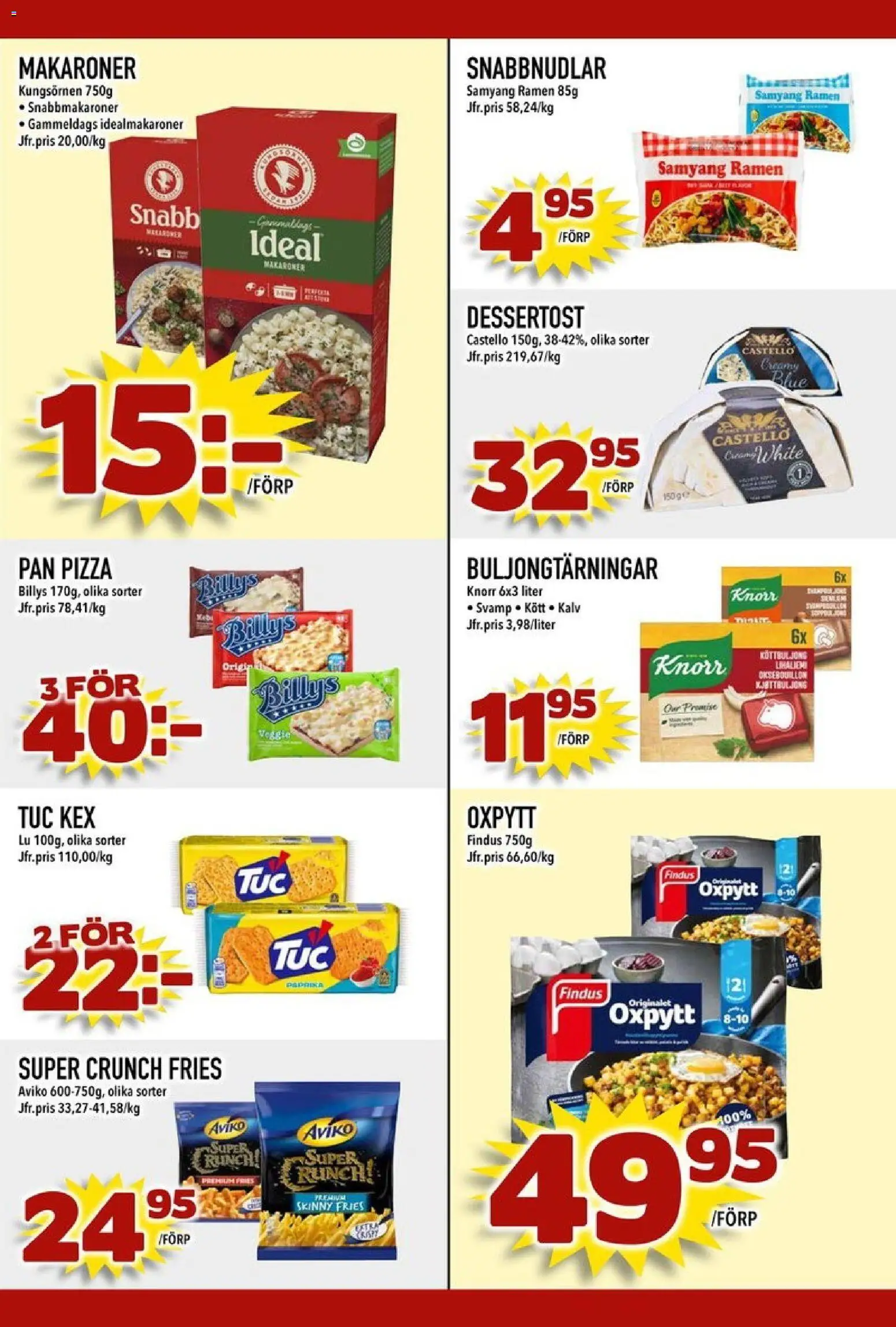 Din Mat reklamblad aktuell från 19/10/2026 | Sida: 6 | Produkter: Kex, Makaroner, Pizza