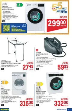 Metro angebote Profi ab 09.07.2026 gültig | Seite: 51 | Produkte: Waschmaschine, Trockner, Samsung
