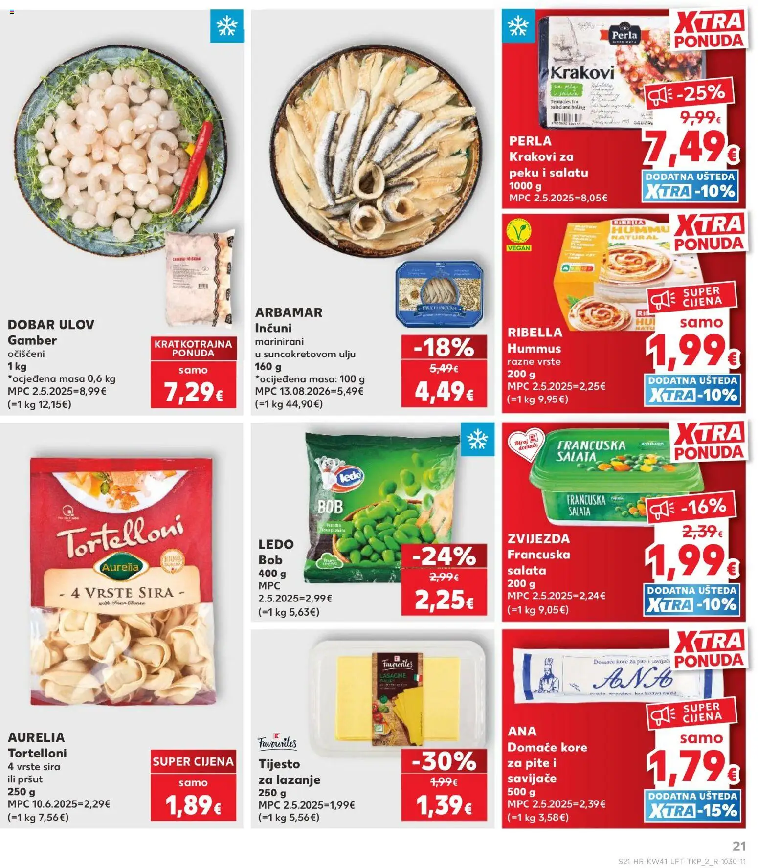 Kaufland katalog | vrijedi od 07.10.2026 | Stranica: 21 | Proizvodi: Lasagne, Pršut, Tortellini, Salata