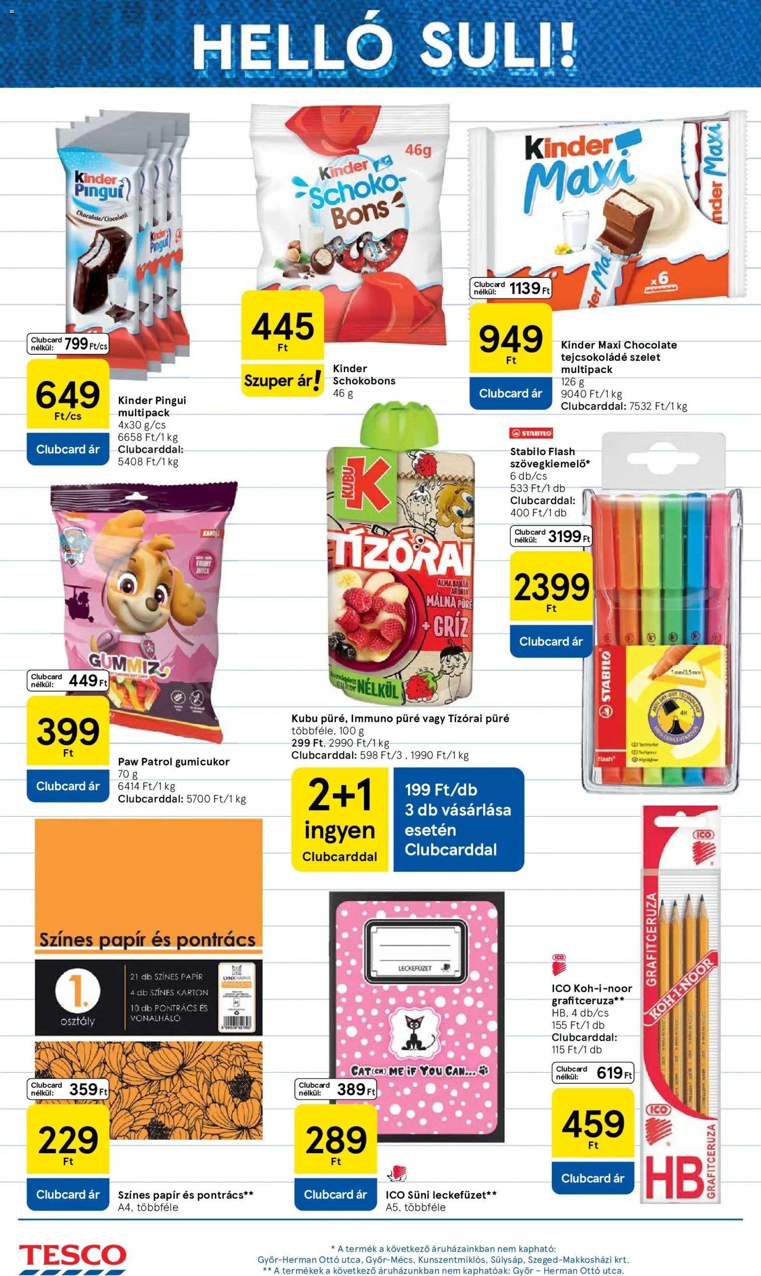 Tesco akciós ujság - amely érvényes a következő dátumtól: 2026.08.27. | Oldal: 4 | Termékek: Paw Patrol, Alma, Pur, Kinder