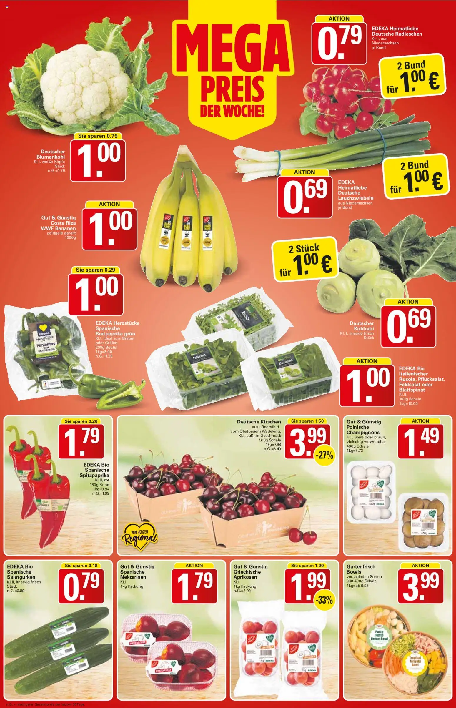 WEZ Prospekt – gültig ab 22.06.2026 | Seite: 2 | Produkte: Nektarinen, Rucola, Champignons, Blumenkohl