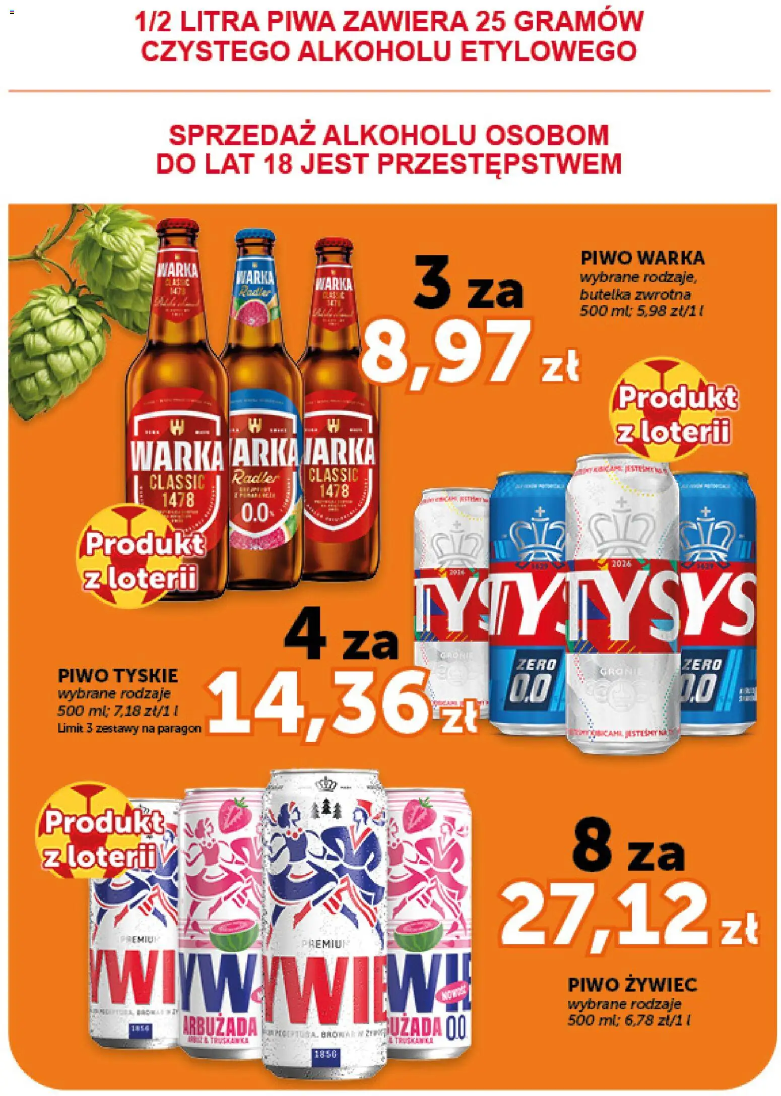Euro Sklep gazetka - Market od 09.07.2026 | Strona: 18 | Produkty: Warka, Piwo Warka, Tyskie, Piwo