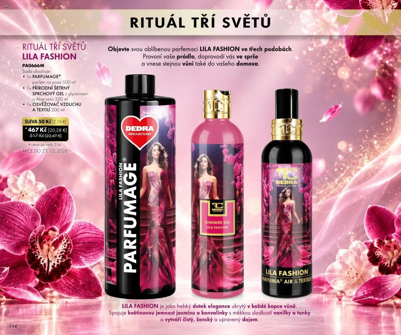 Nové Dedra akcie – leták je platný od 23.10.2026 | Strana: 14 | Produkty: Aloe Vera, Parfém, Sprchový gél
